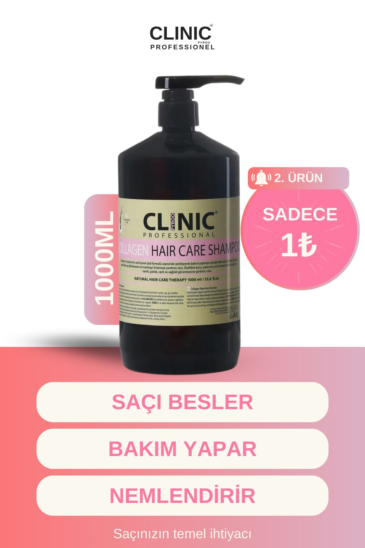 CLINIC PYROO Collagen Şampuan(1000 ML)