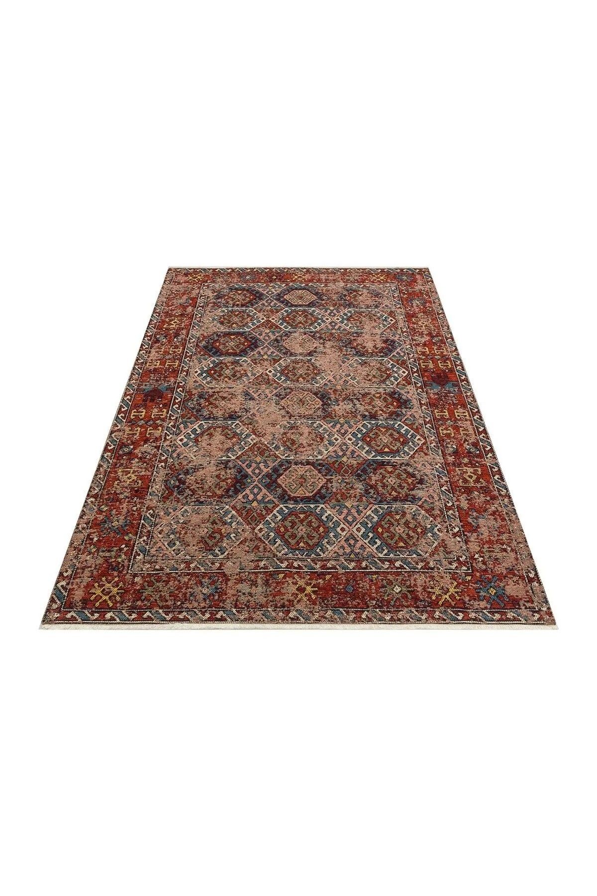 Anadolu Kilim AND 03 Multy Eski Antik Kilim Desenlerine Sahip Kaymaz Tabanlı Yıknabilir