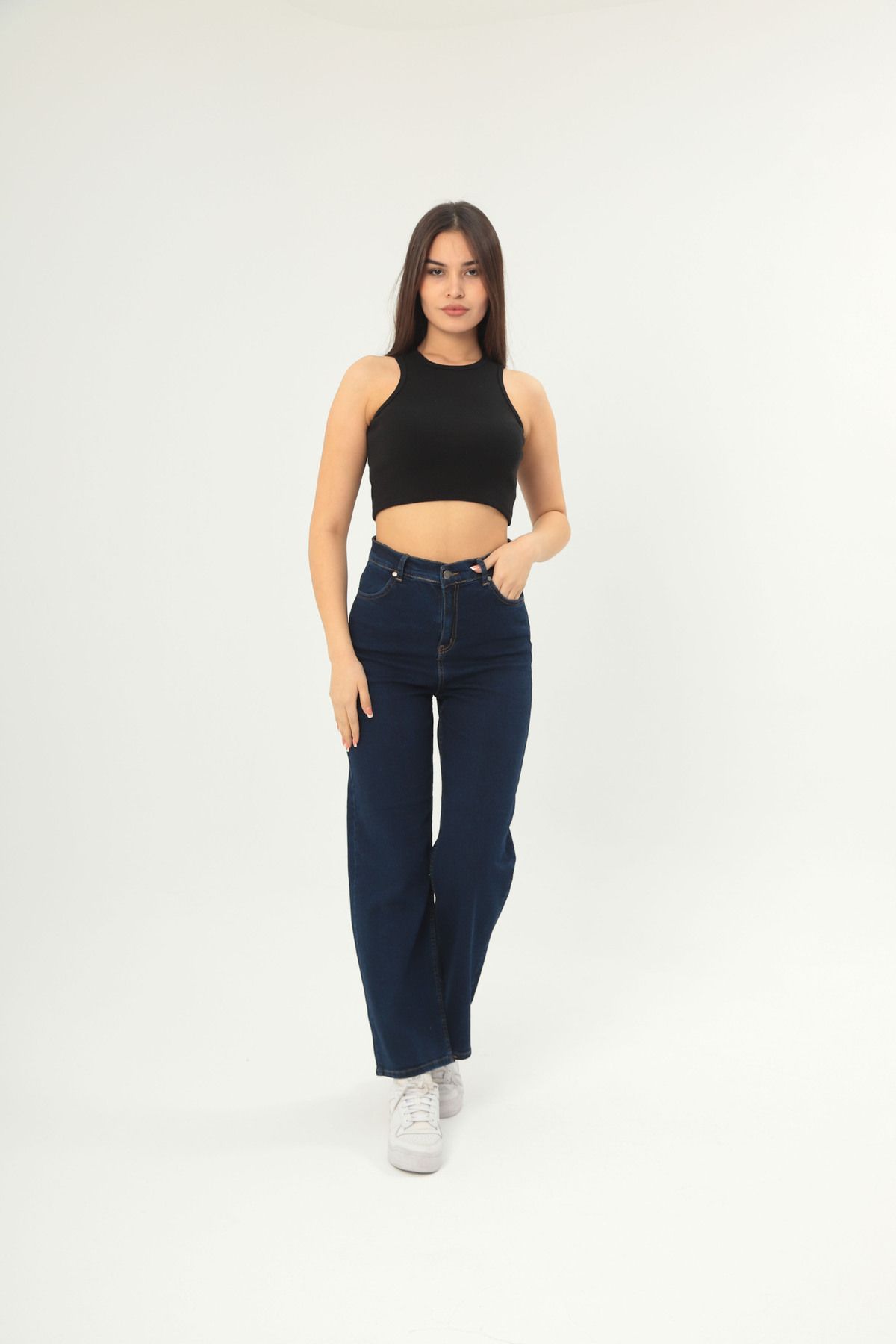 FRANCO RENZO Kadın AskılıCrop Top Bluz