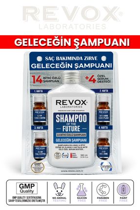 Bitkisel Şampuan ve Aktif Özlü 4 Adet Özel Destek Serumu Saç Bakım Seti Geleceğin Şampuanı Image 0