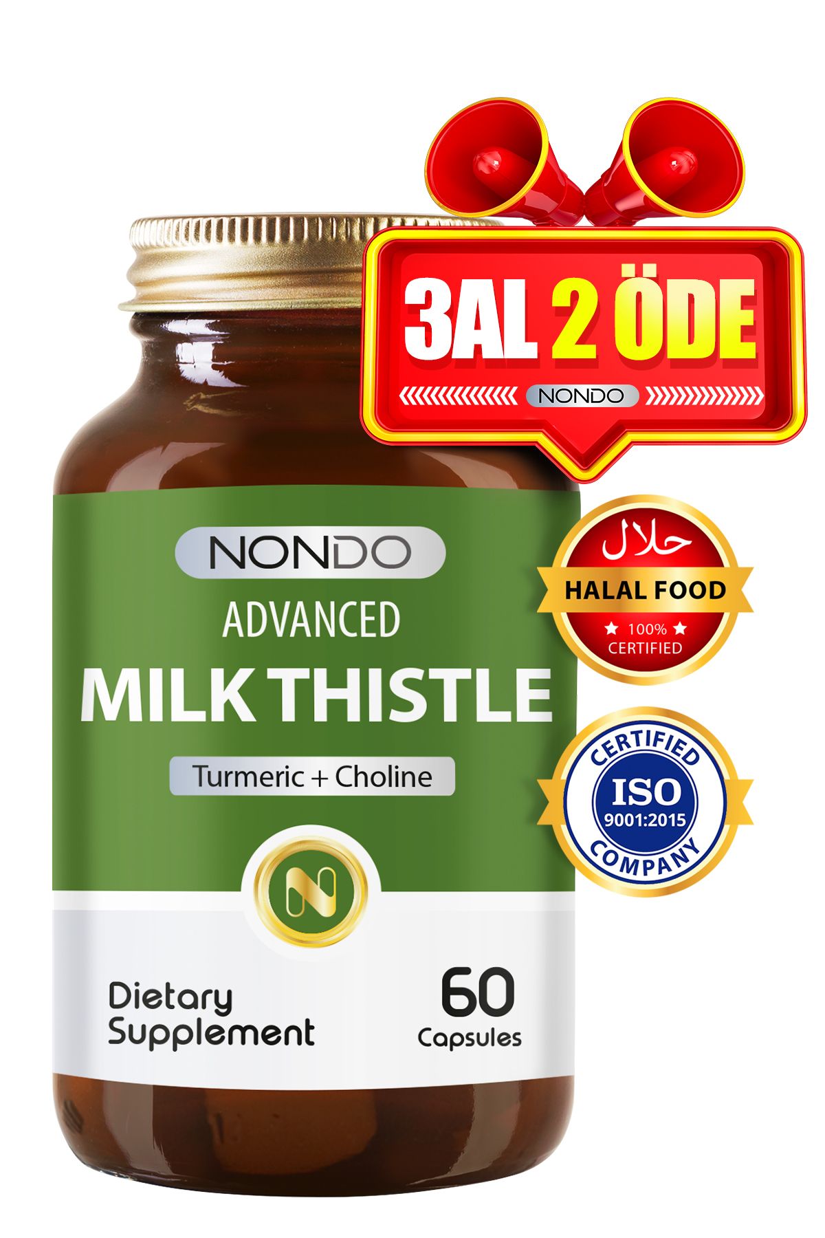 Nondo Milk Thistle 60 Kapsül( Deve Dikeni Eng...