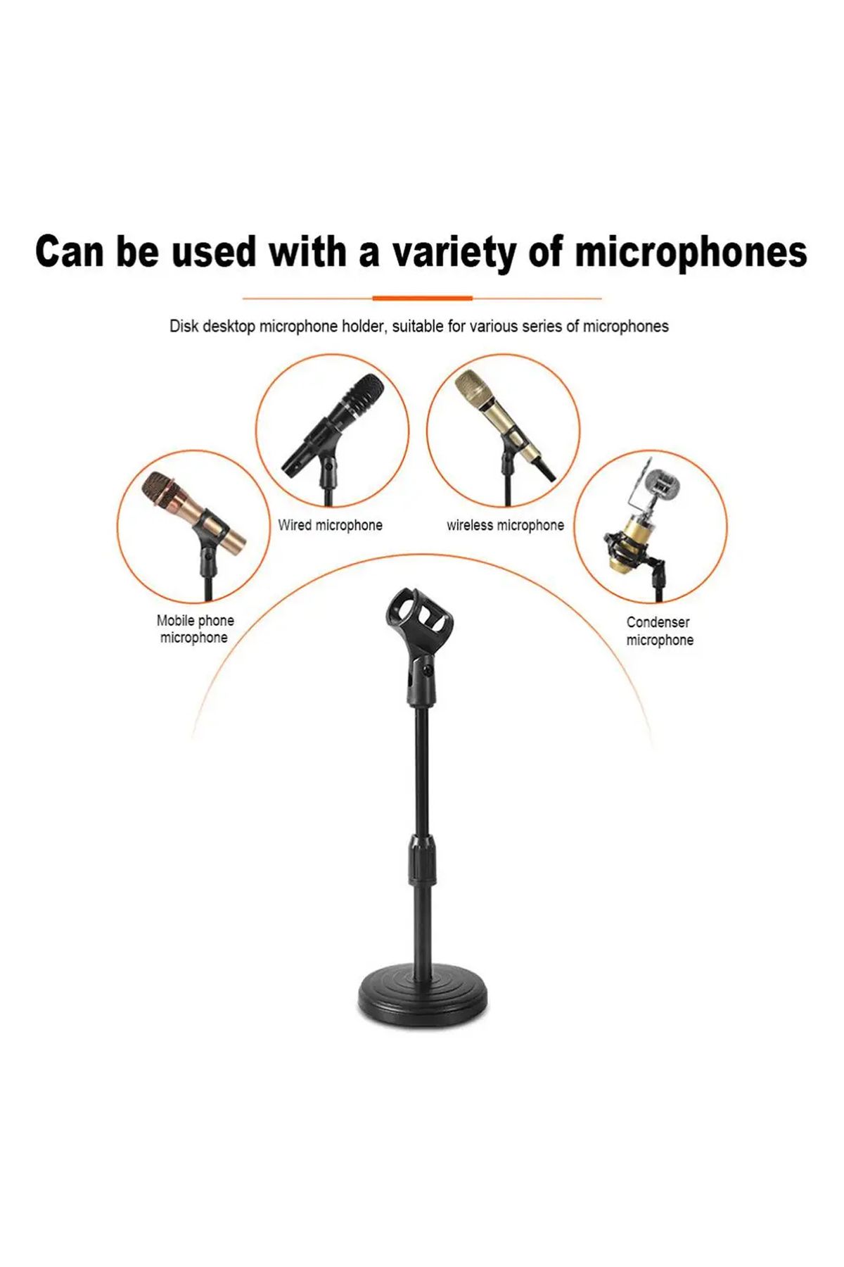 Mikrofon Standı Masaüstü Mikrofon Ayak Yükseklik Ayarlı Mikrofon Tutucu