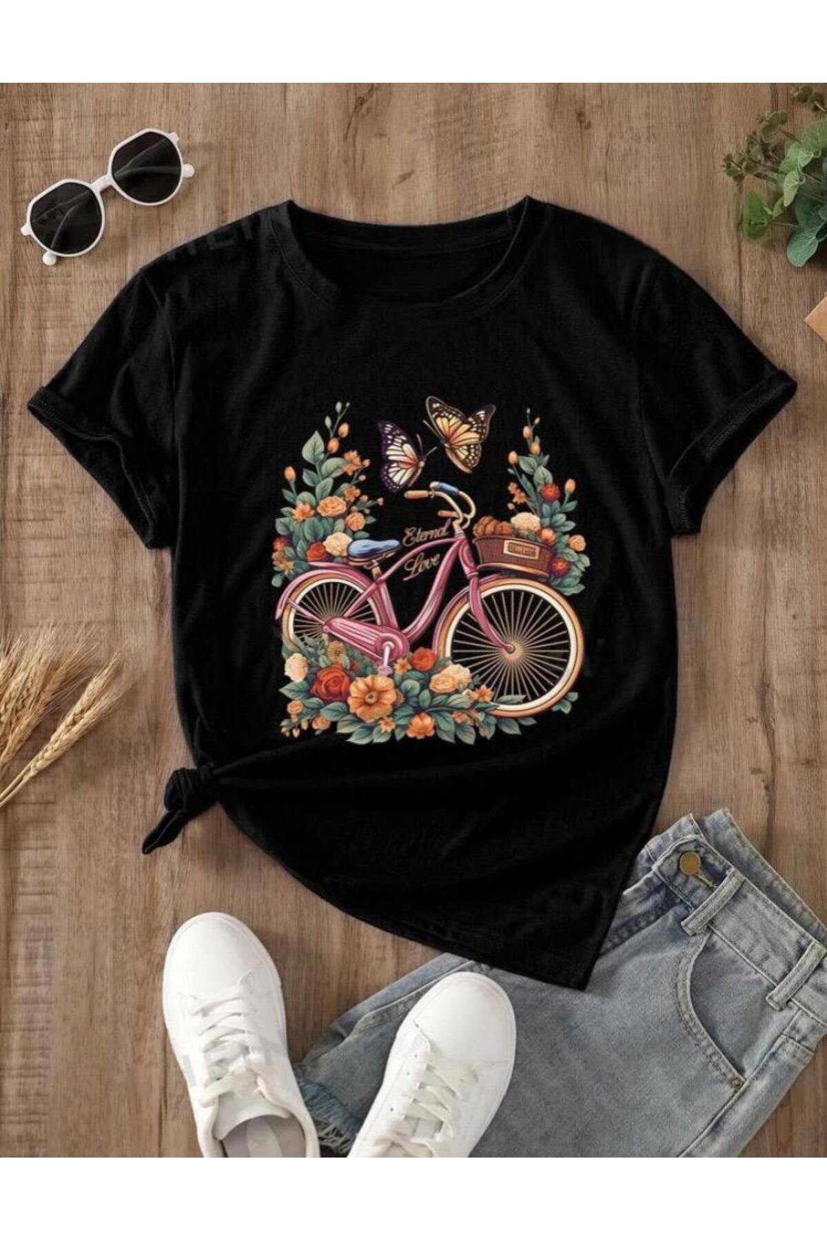 BY WOWEN çocuk tshirt baskıdetaylı bisiklet y...