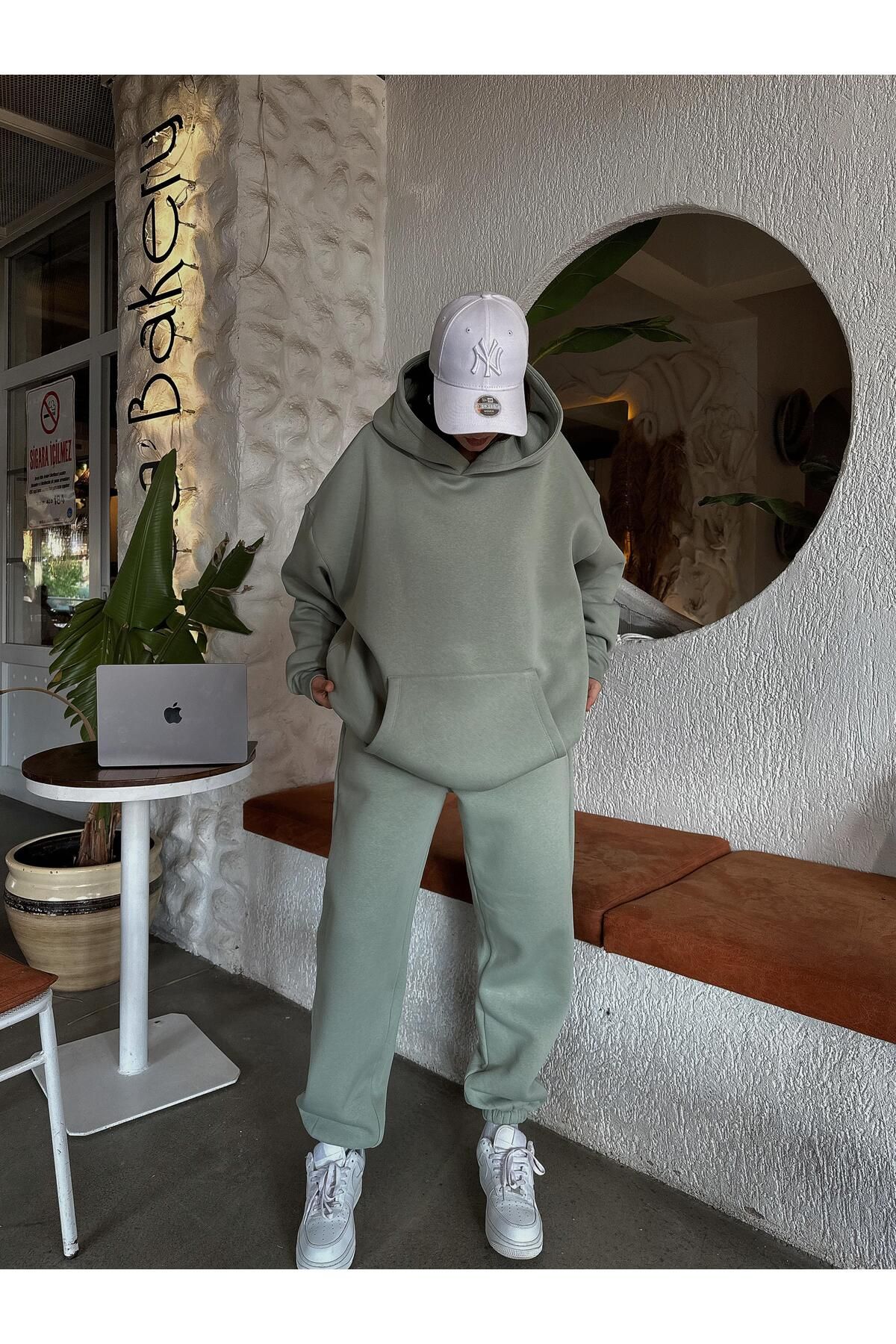 Galee Oversize Mint Hoodie Takım