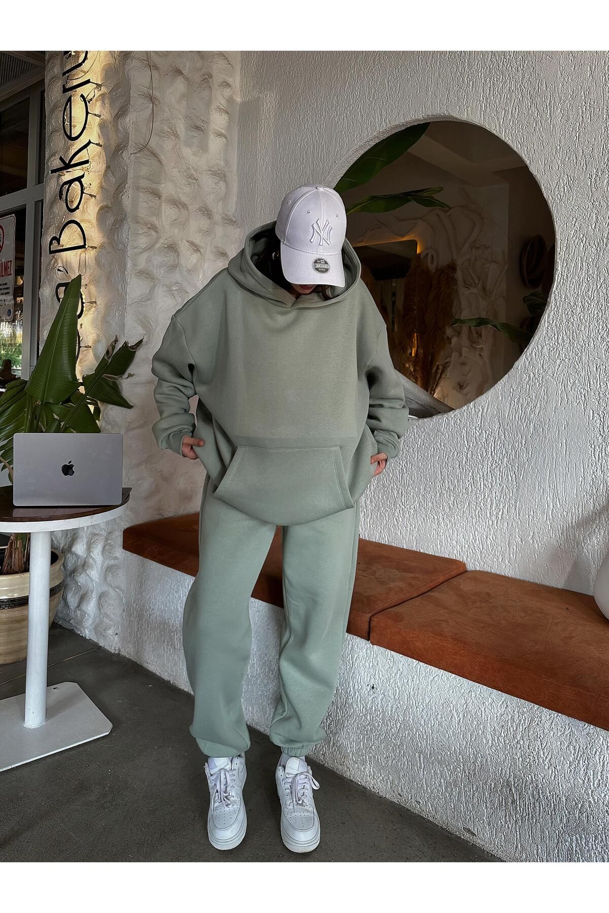 Galee Oversize Mint Hoodie Takım