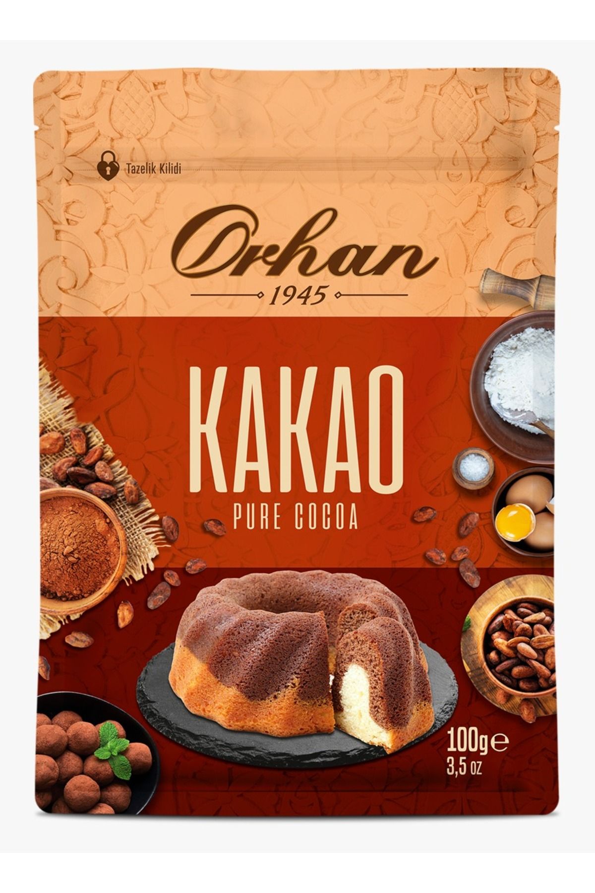 Orhan *KAKAO* PURE COCOA 100Gr/3,5 OZ