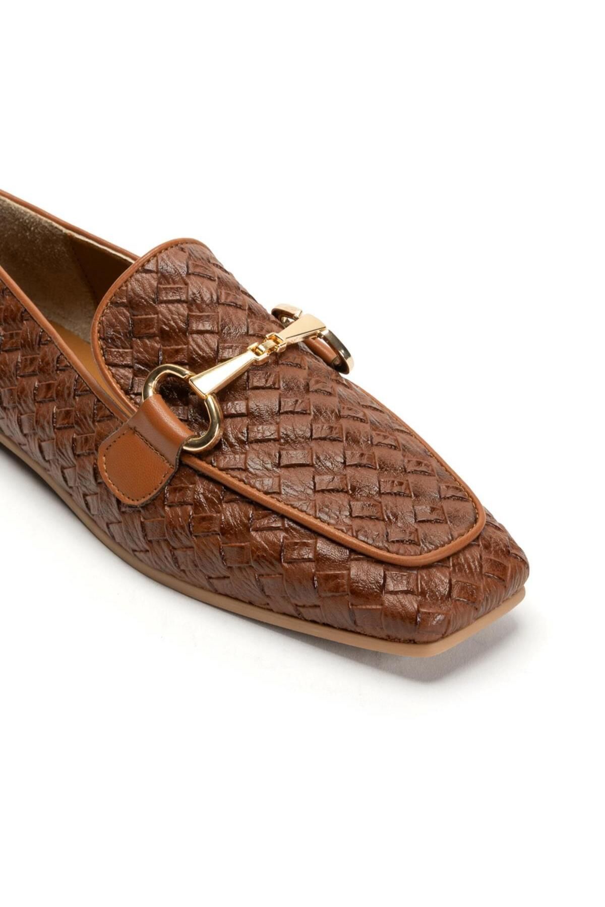 Wicker Toka Detaylı Hasır Kadın Loafer -