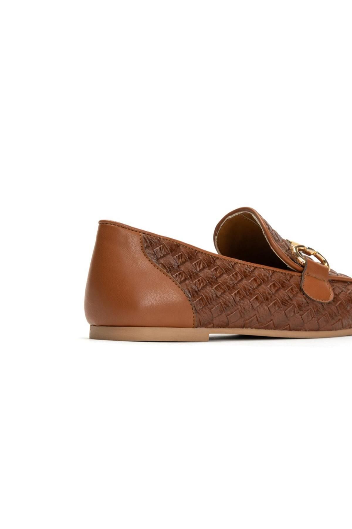 Wicker Toka Detaylı Hasır Kadın Loafer -