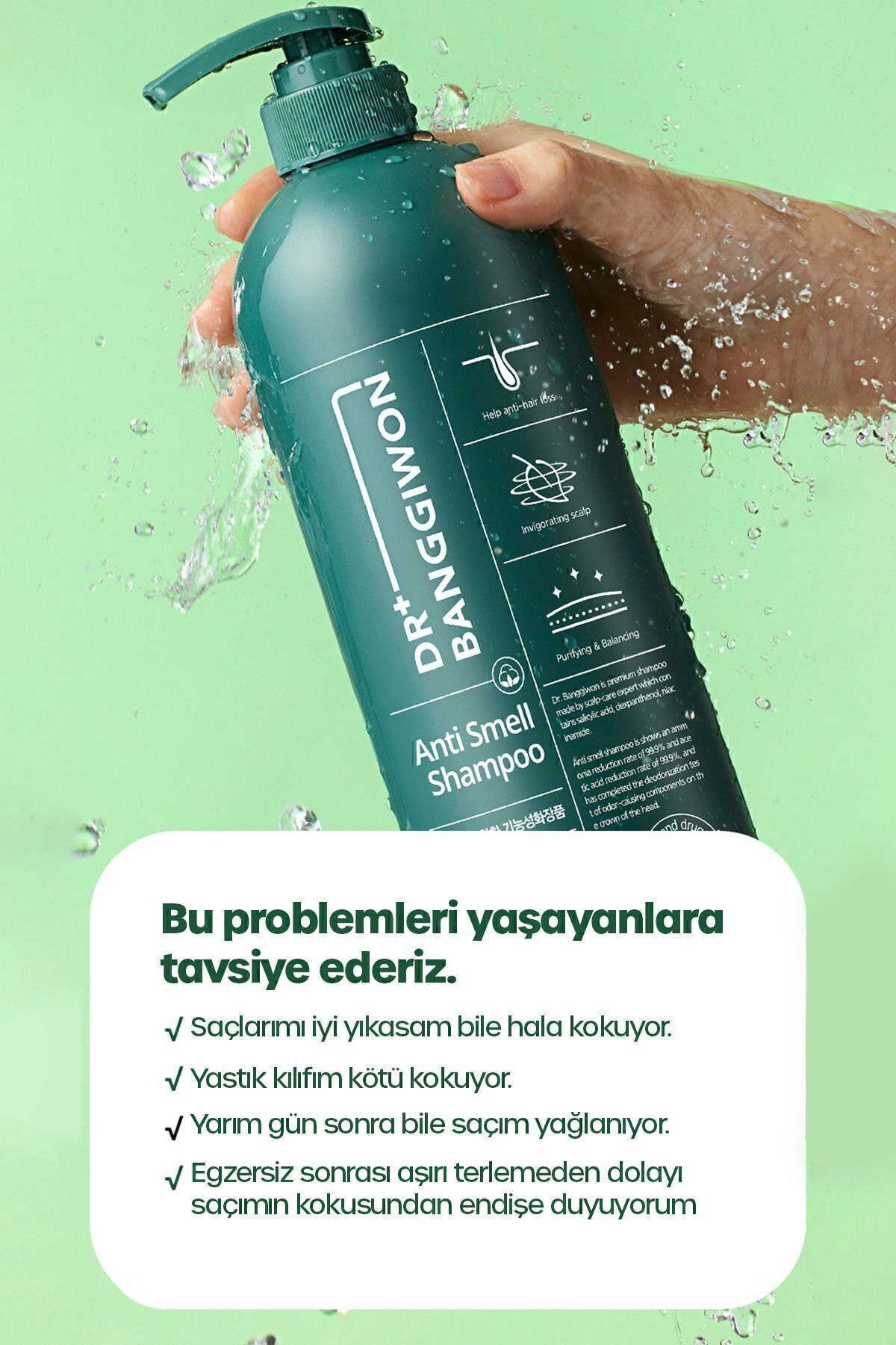 Saç Ve Saç Derisi Kokularına Karşı Etkin Çözüm Anti Smell Shampoo 1000 ml