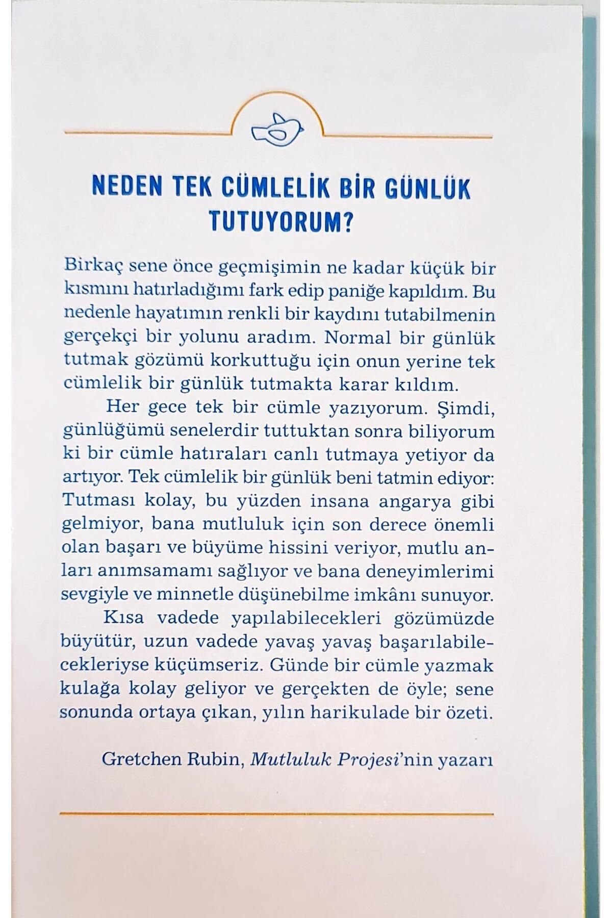 Mutluluk Projesi: Tek Cümlelik Günlük: 5 Yıllık Seyir Defteri (Ciltli Midi Boy) - Gretchen Rubin