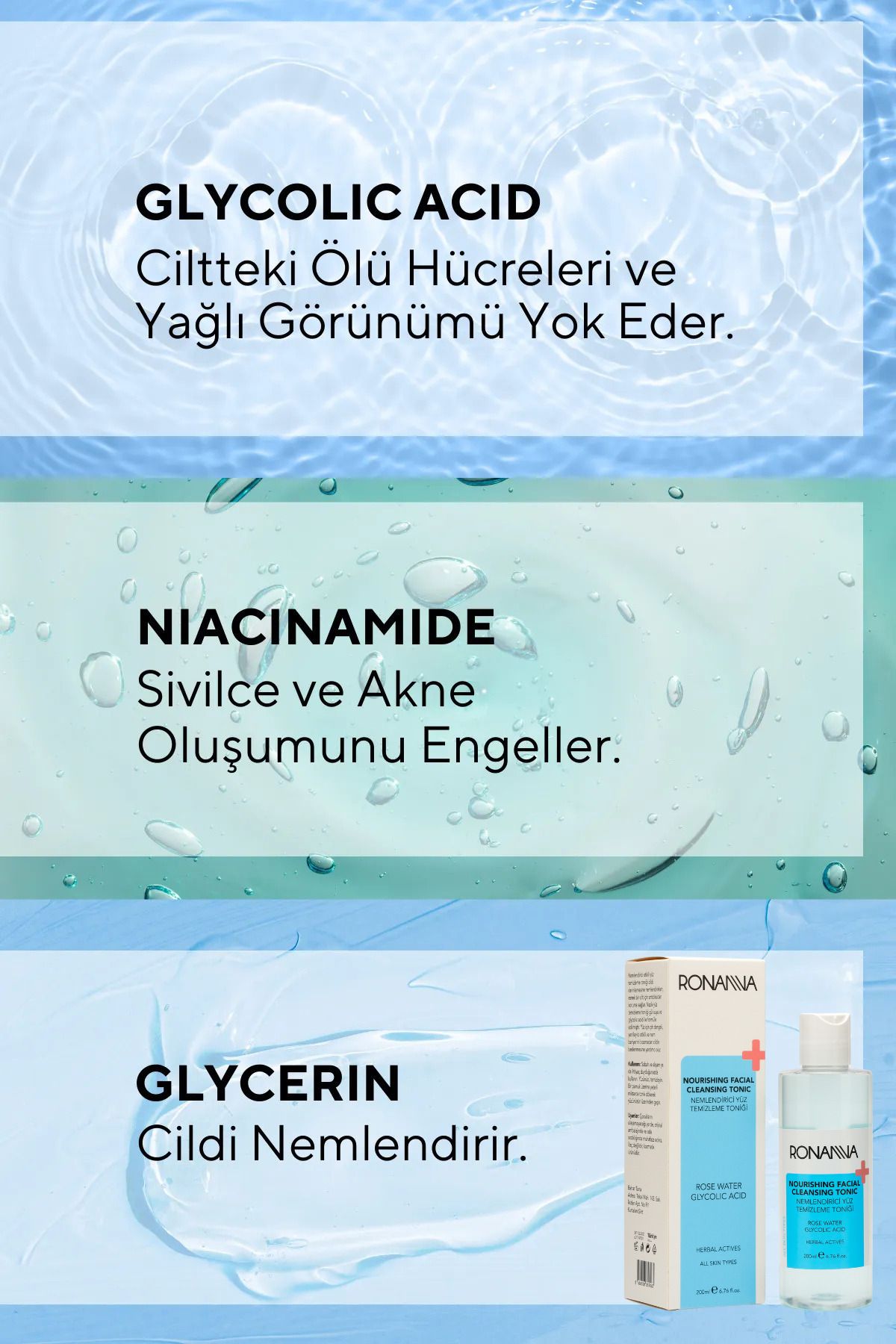 Gözenek Sıkılaştırıcı Aydınlatıcı Nemlendirici Arındırıcı Yüz Temizleme Toniği 200 ml