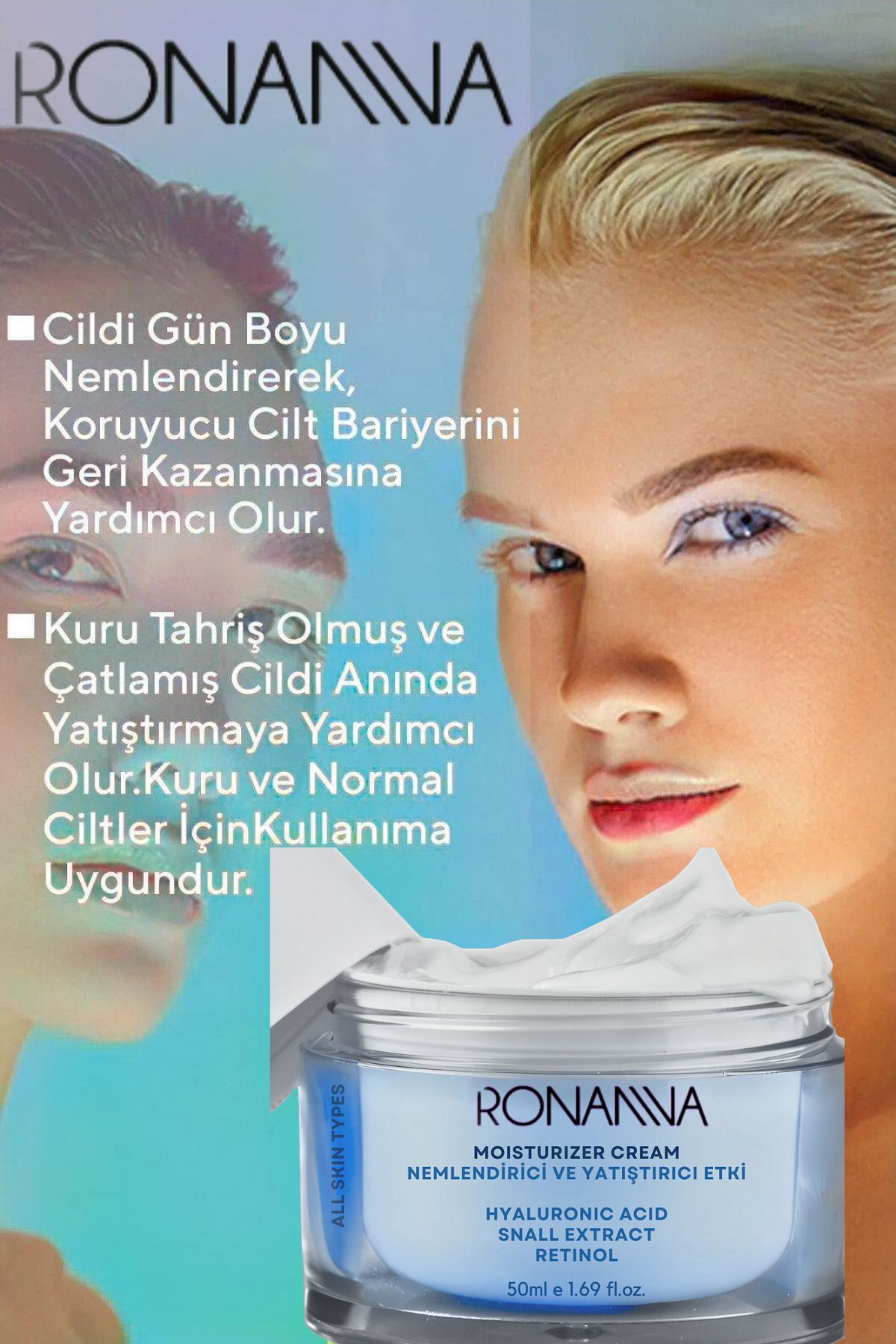 Moisturizer Yoğun Nemlendirici Onarıcı Aydınlatıcı Tüm Ciltler Için Bakım Kremi 50ml