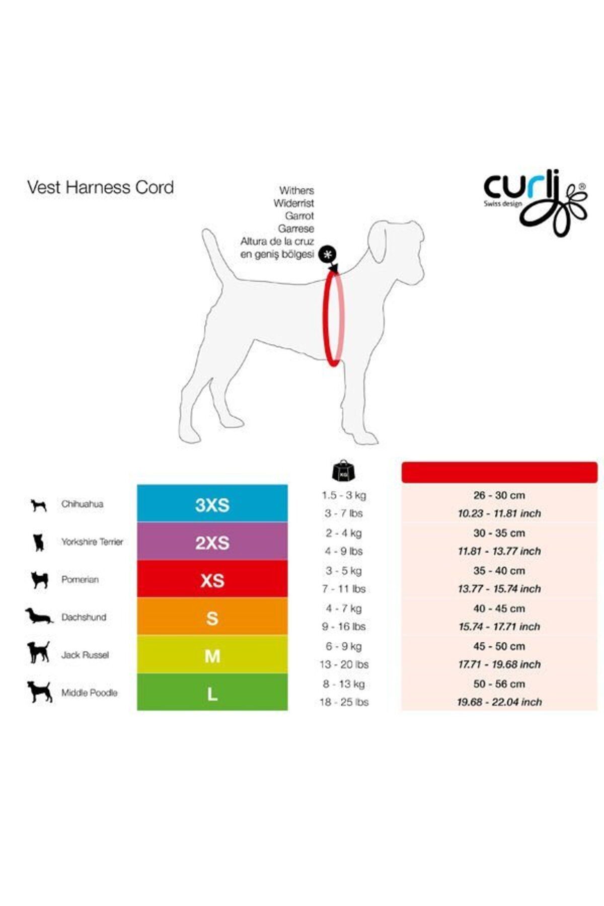 Cord Vest Köpek Göğüs Tasması Siyah Xxxsmall 26-30 Cm