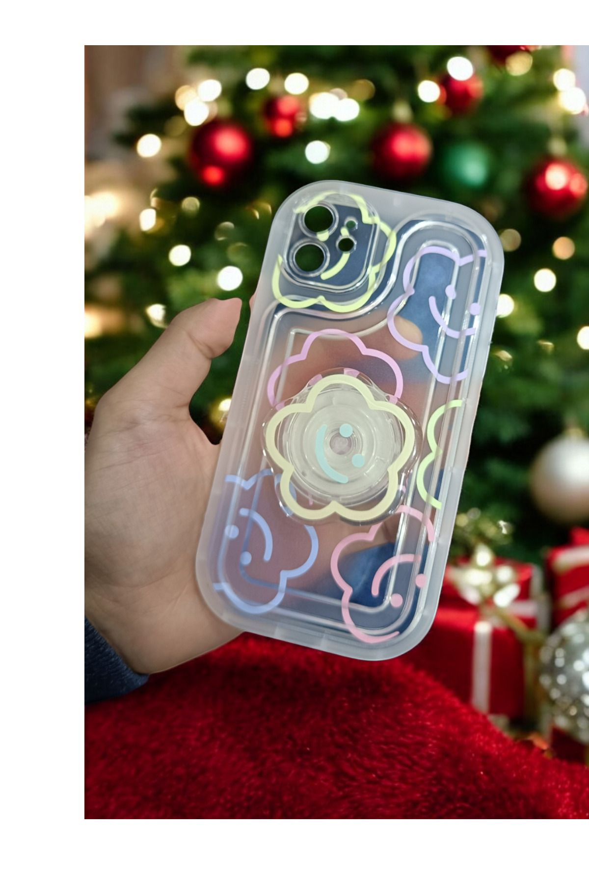 LUXURYCASE iPhone 11  çiçekdesenli  şeffaf yü...