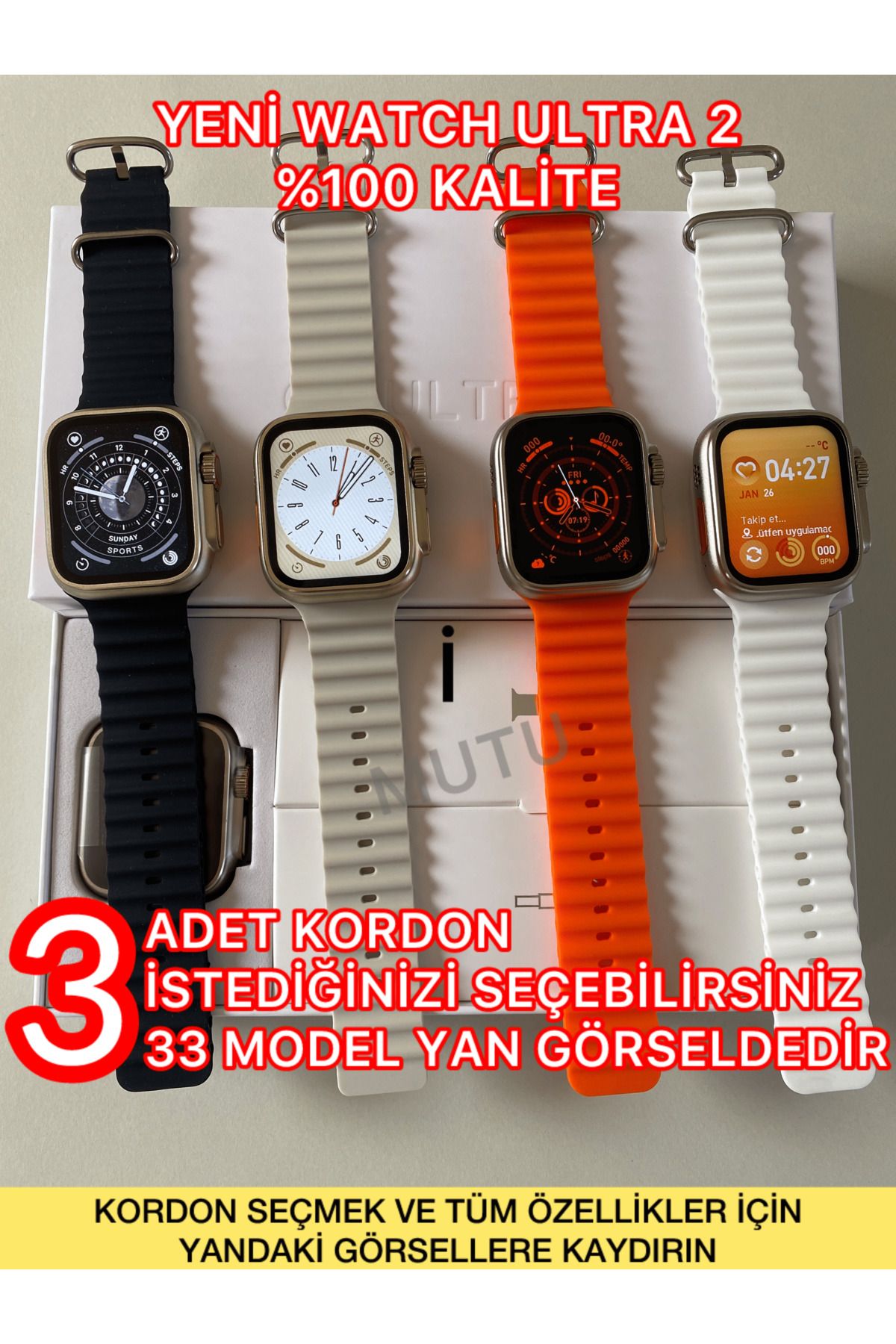 MUTU YeniKasa Watch Ultra 2Full Donanımlı Ara...