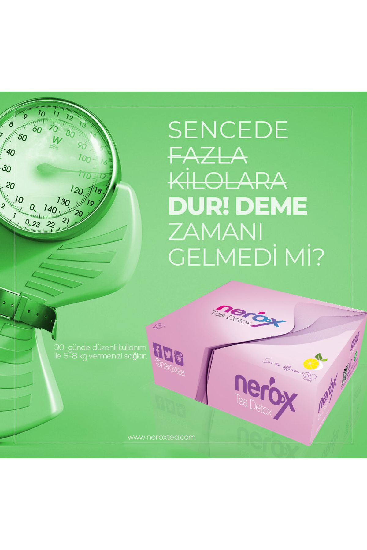 Nerox Tea Detoks Çayı 60Paket 1 Aylık Kullanı...