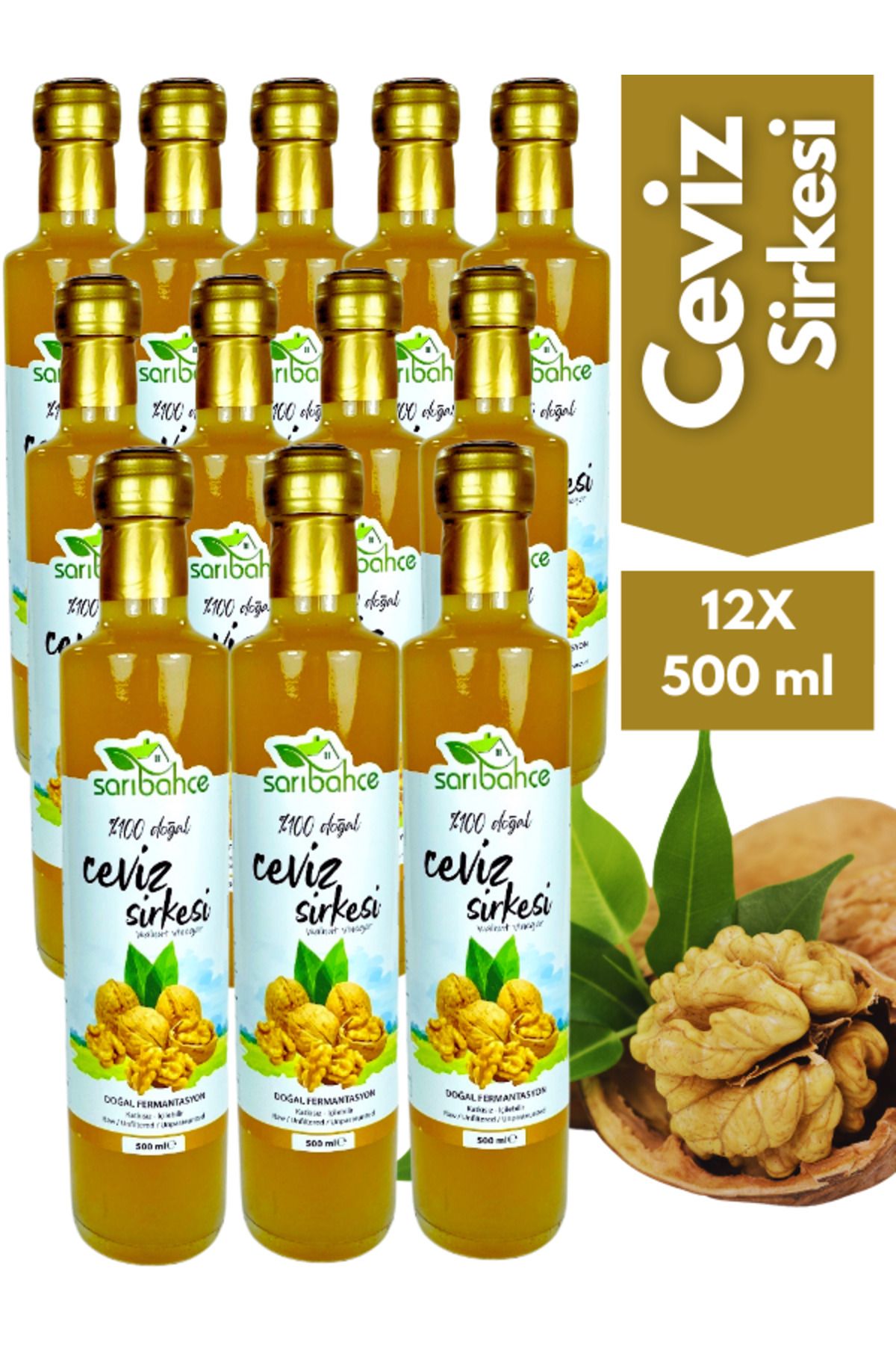 Sarıbahçe Ceviz Sirkesi 500ml- 12'li Paket -...