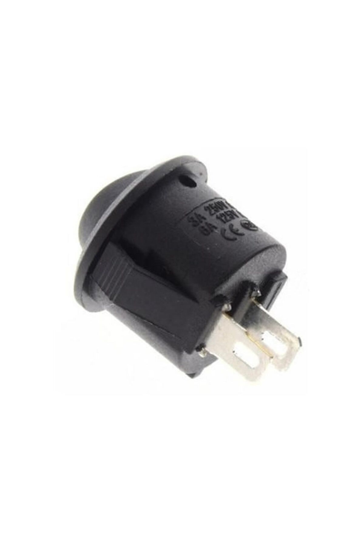 16mm Yuvarlak 2 Pin Anahtar Switch Mini Buton Kcd1 Siyah Plastik Açma Kapama On / Off