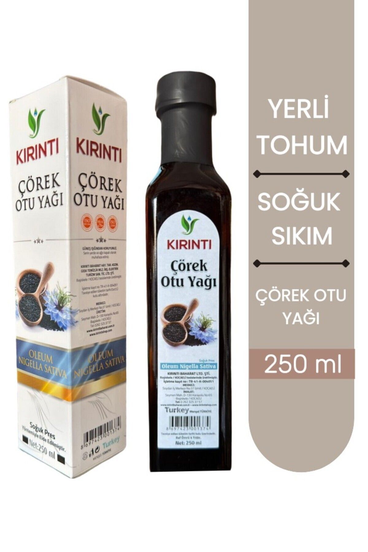 Çörek Otu Yağı 250 ml %100 Doğal Saf Yerli Soğuk Sıkım