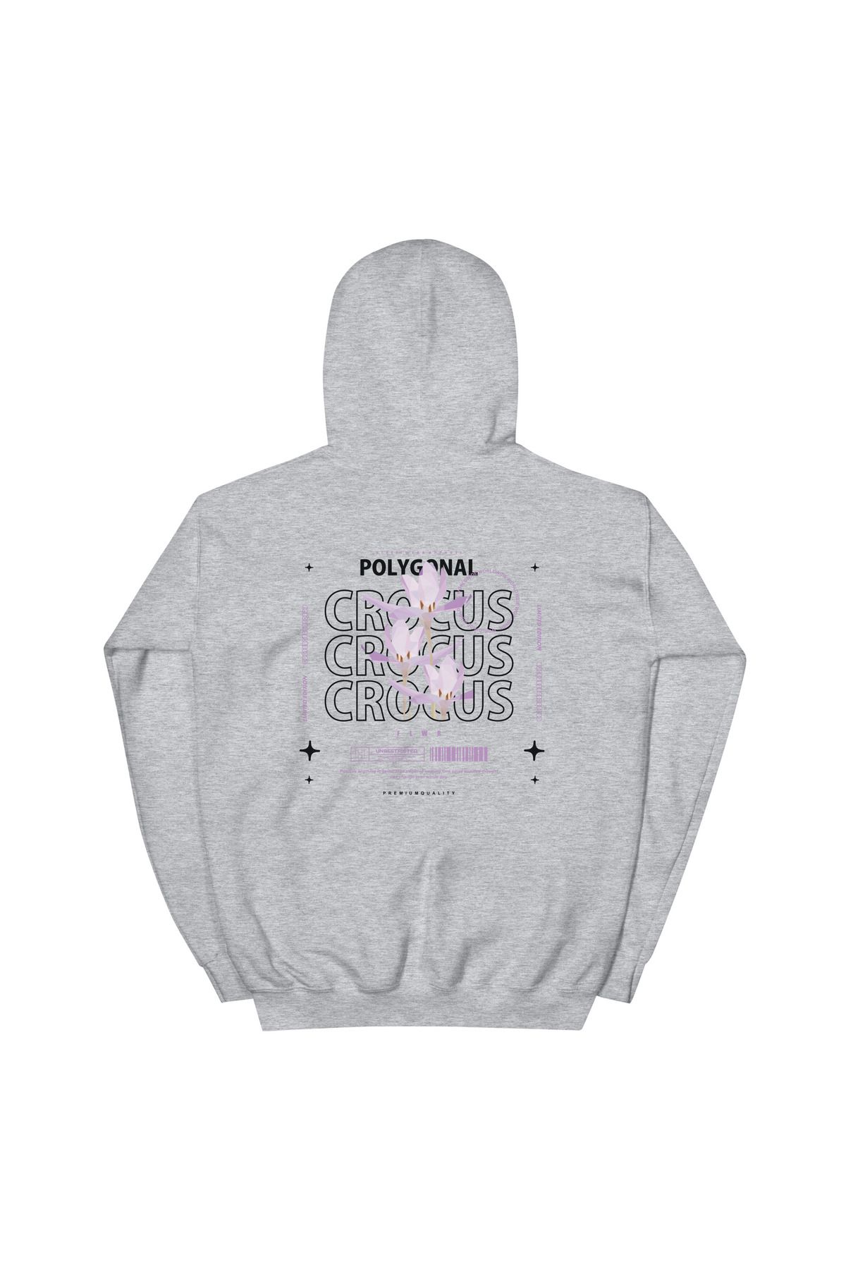 Unisex Polygonal Baskılı Gri Sweatshirt