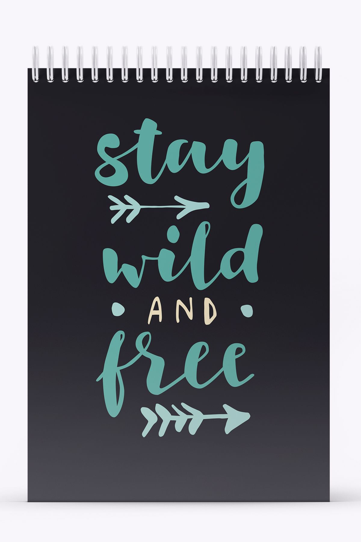 Stay Wild & Free  Sert Kapak Spiralli Bloknot, 12x17 cm