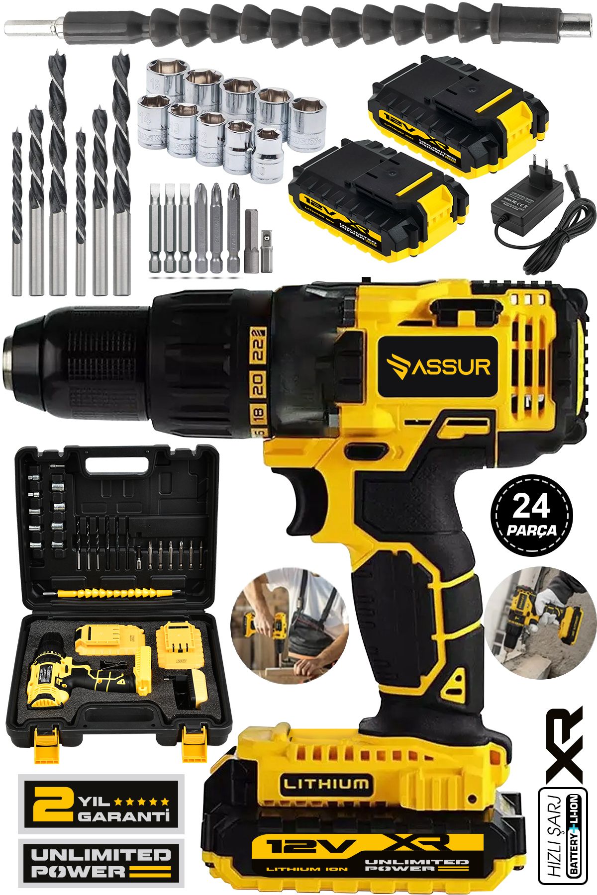 ASSUR 12v 1.5ah MetalŞanzıman Çift Akülü Bakı...