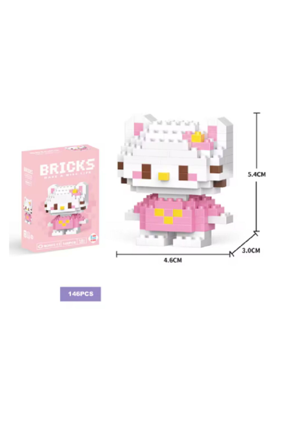 Sanrio Hello Kitty Bricks Karakter Figürü 3D Yapboz Puzzle Yapı Oyuncakları