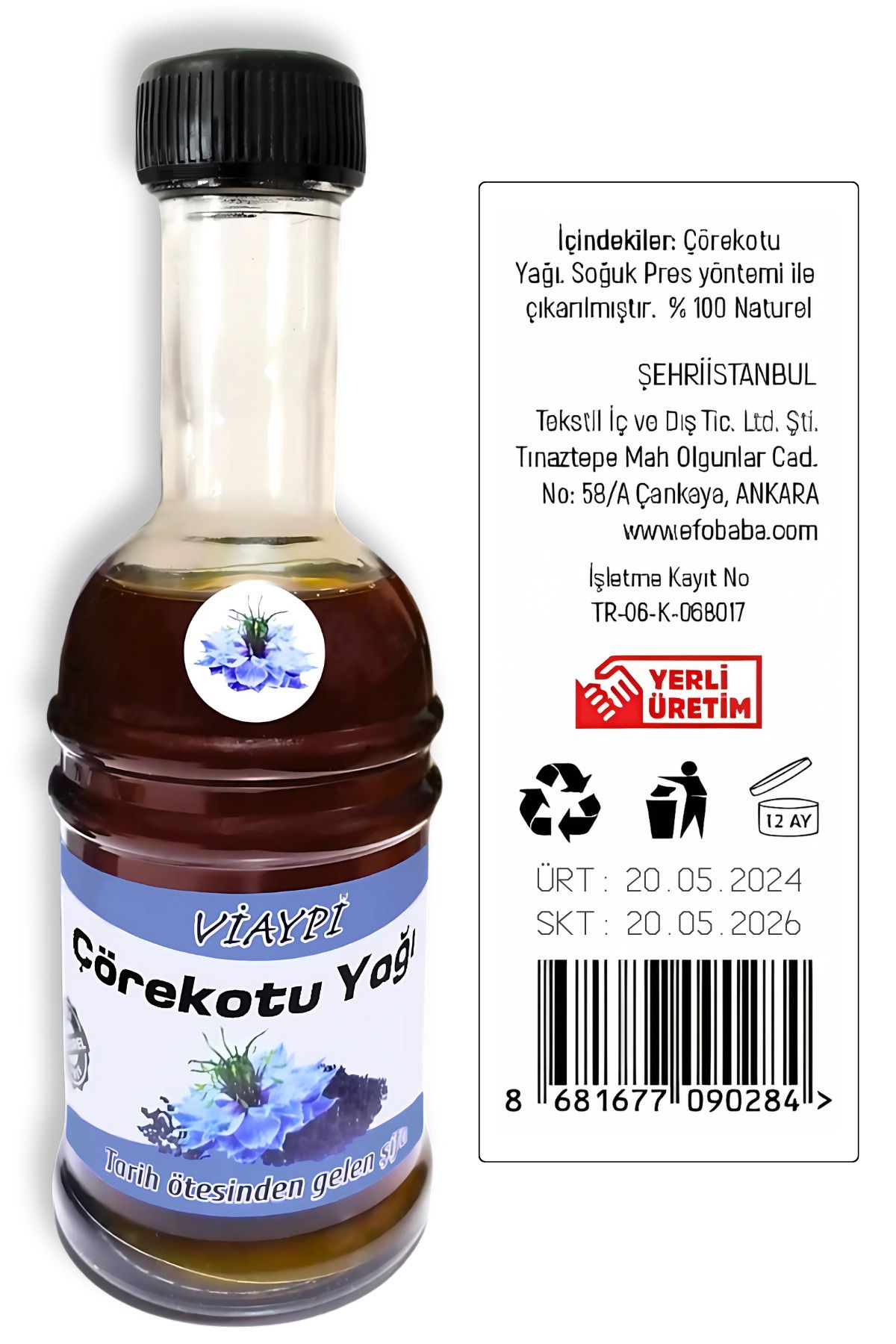 Soğuk Pres Çörek Otu Yağı 250ml - %100 Saf Ve Doğal