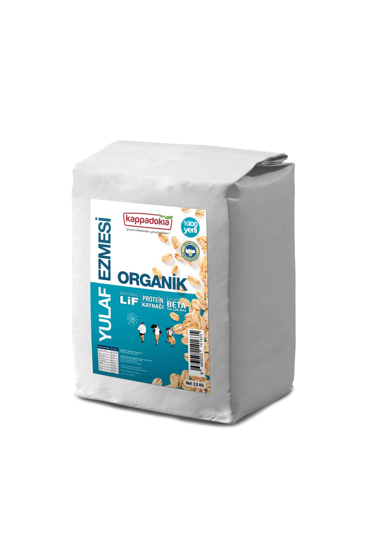 KAPPADOKİA Yerli OrganikYulaf Ezmesi 2,5 kg