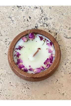 Bambu Tabak Dekoratif Kurutulmuş Gül Mum Soya Wax Image 0