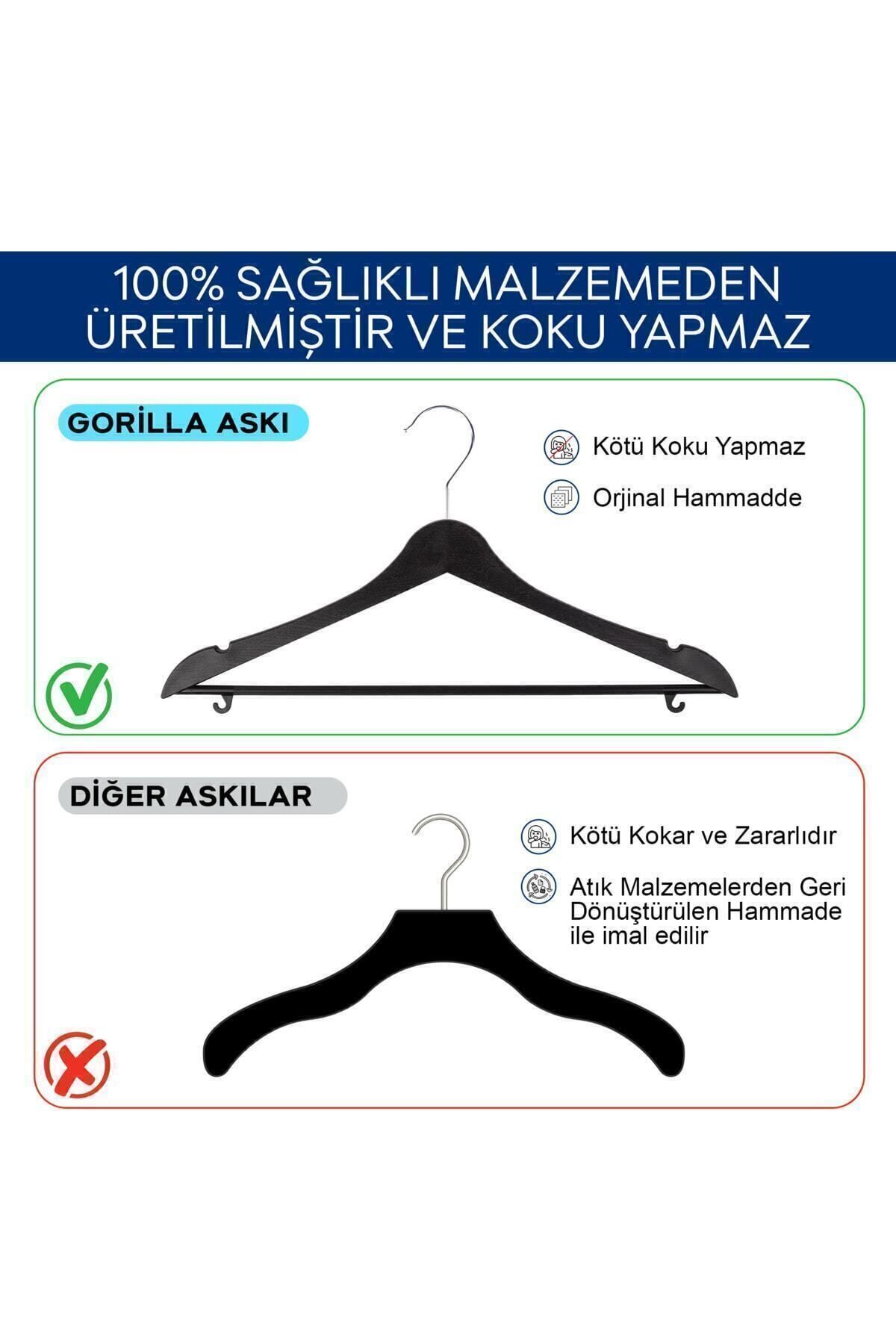 Ahşap Görünümlü Plastik Siyah Kıyafet Elbise Askısı Askılığı Gömlek Askısı Pantolon A...