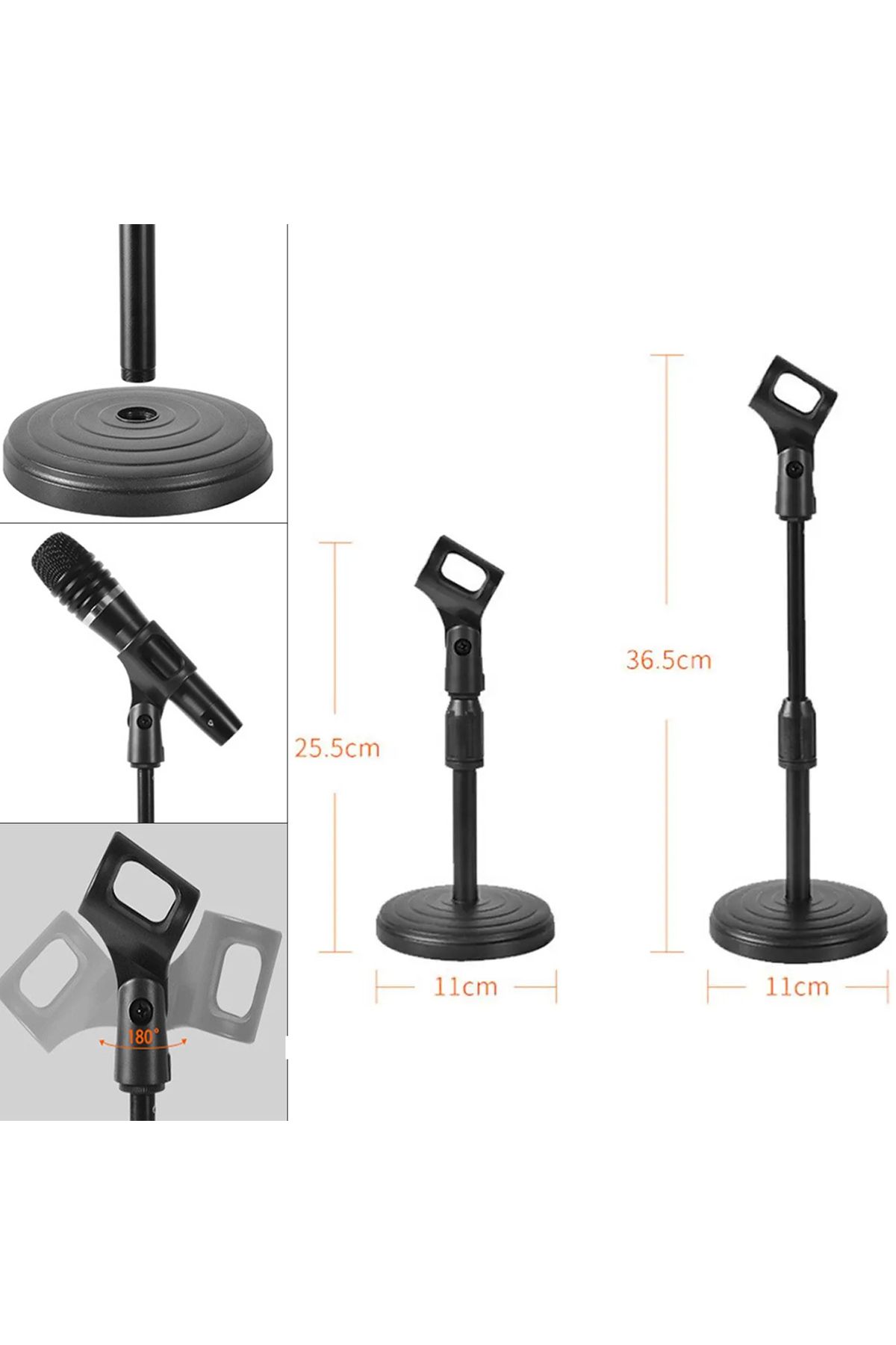 Mikrofon Standı Masaüstü Mikrofon Ayak Yükseklik Ayarlı Mikrofon Tutucu