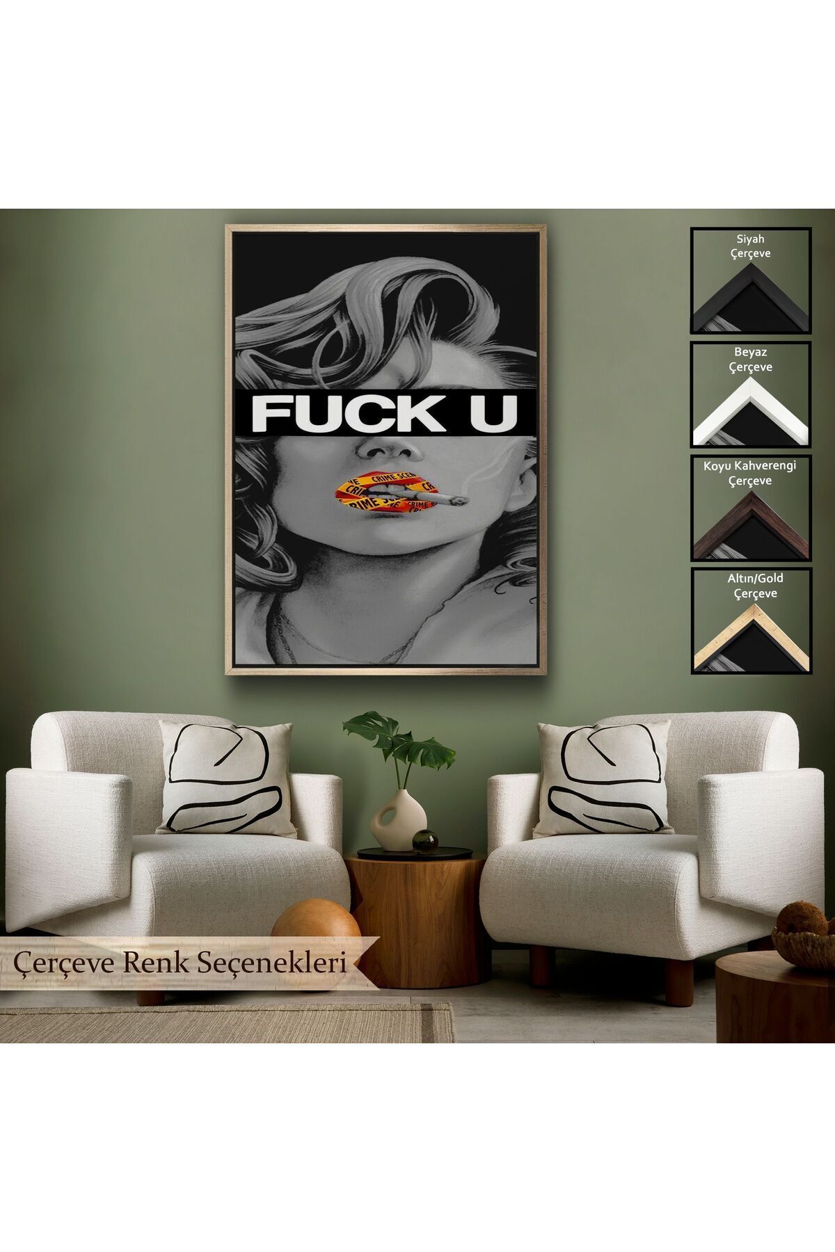 Çerçeveli Fuck You Kadın Tablo-7735