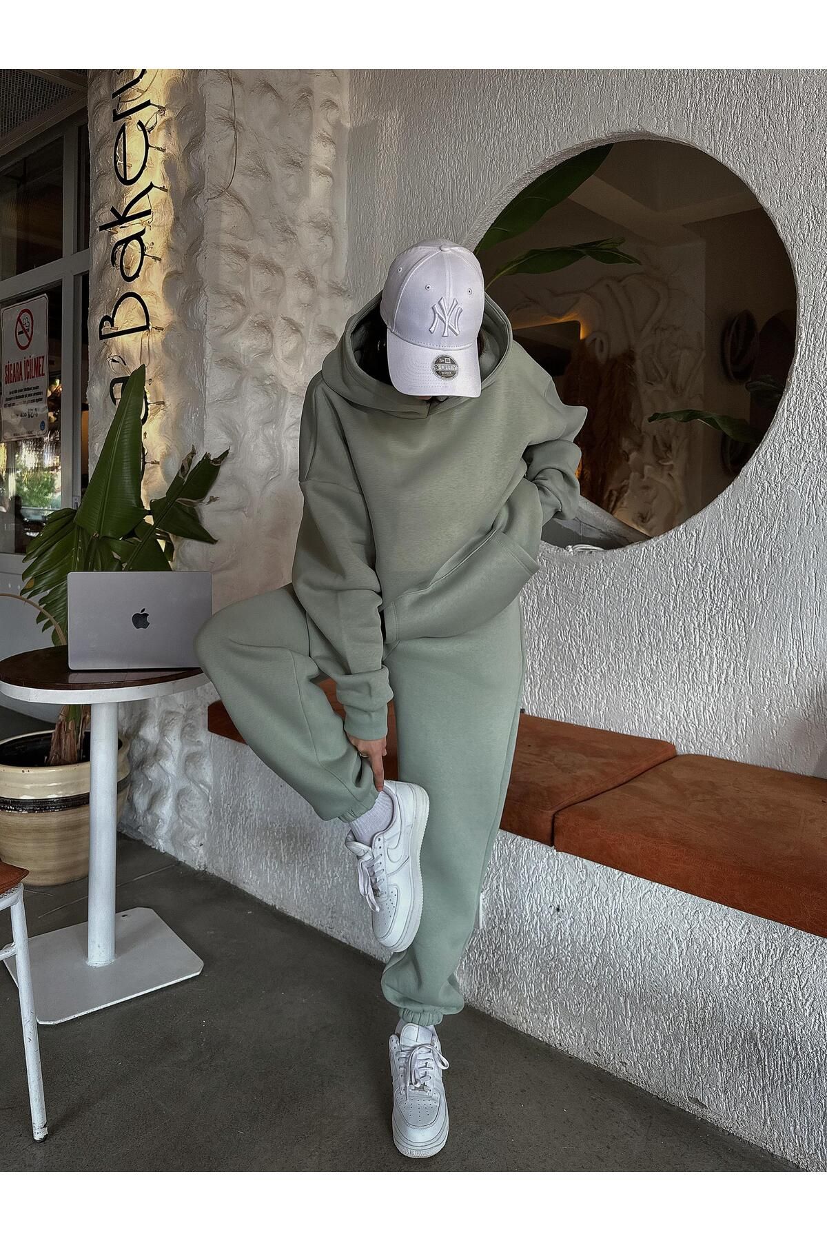 Galee Oversize Mint Hoodie Takım