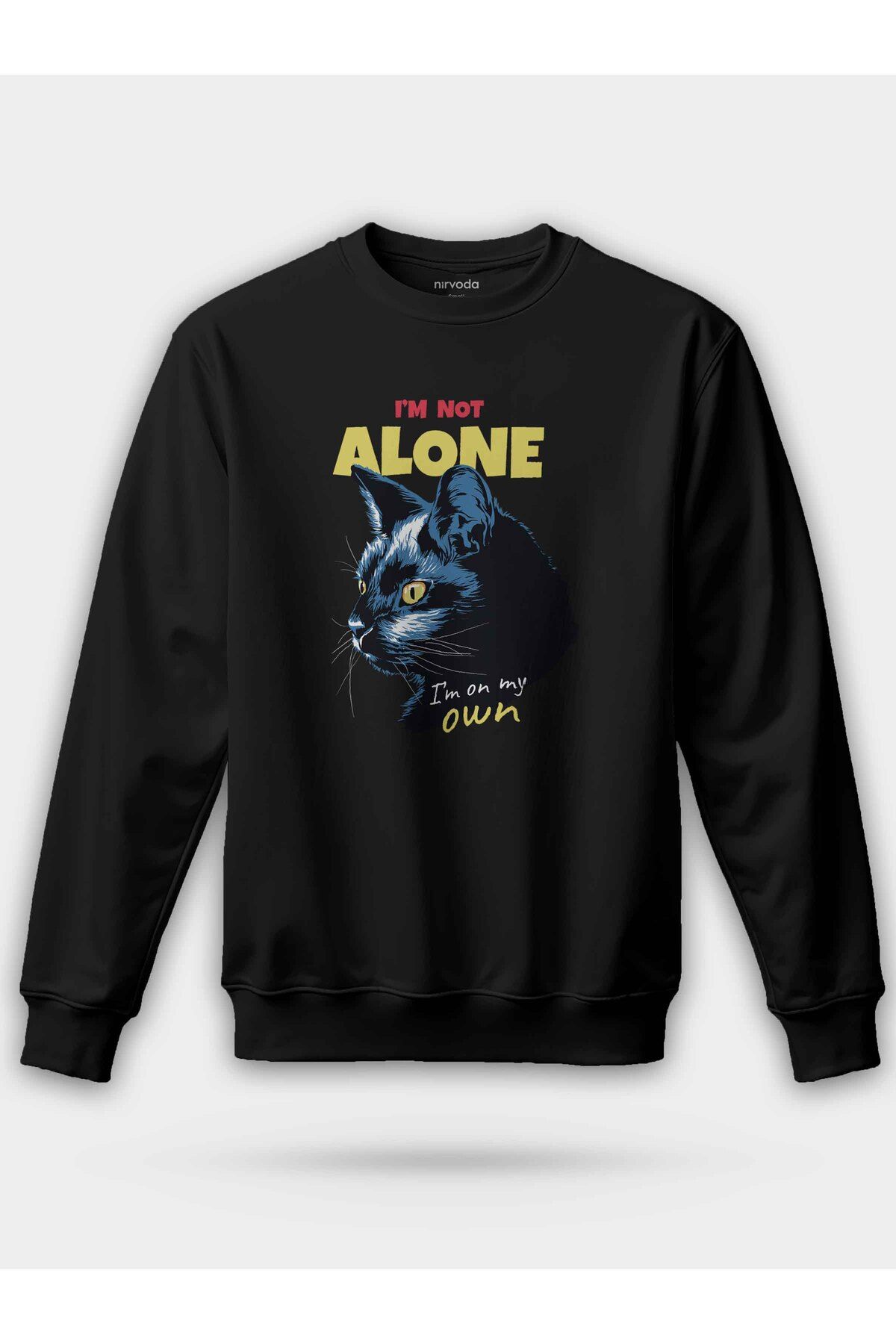 nirvoda Not Alone Asil KediBaskılı Unisex Reg...