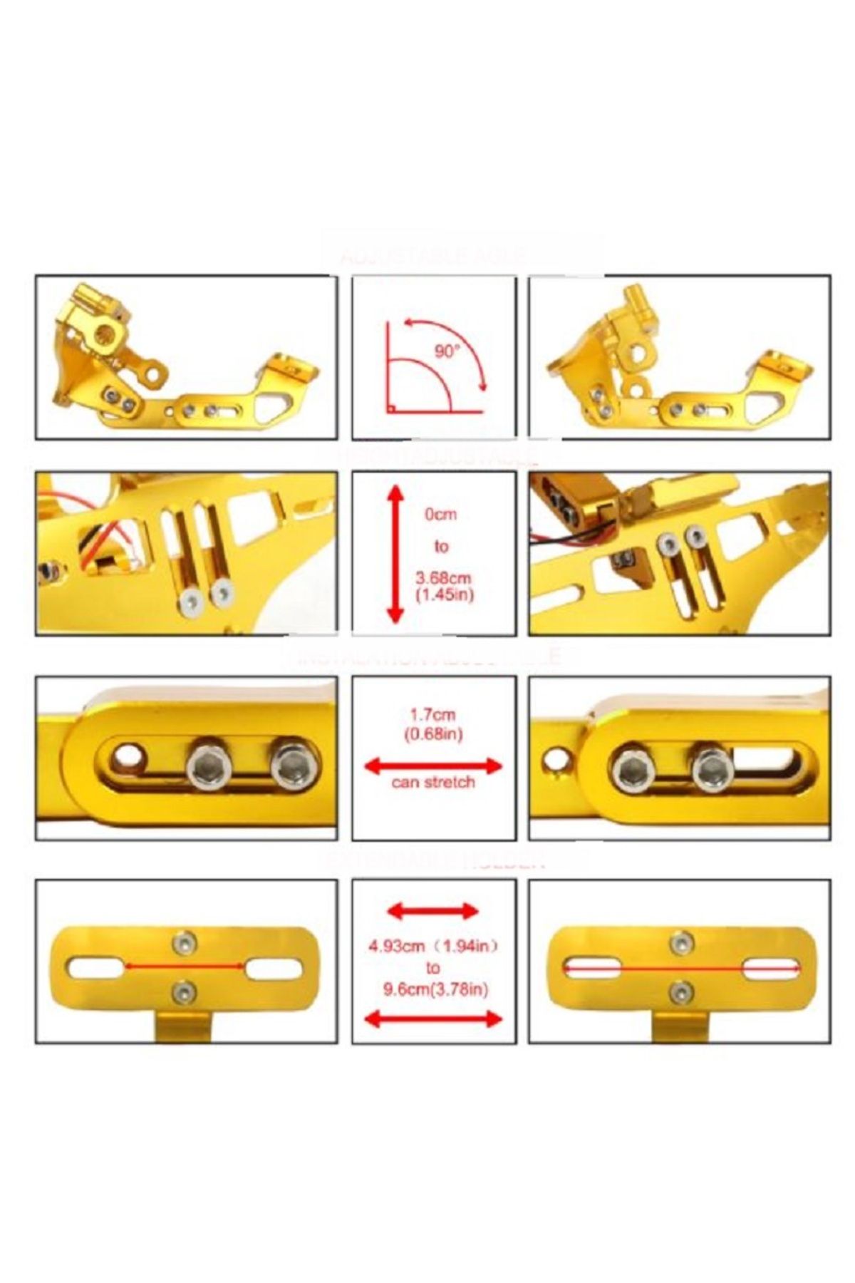 Katlanabilir Arka Plakalık - Led Işıklı - Cnc Metal - Parlak Renkler - Kırmızı