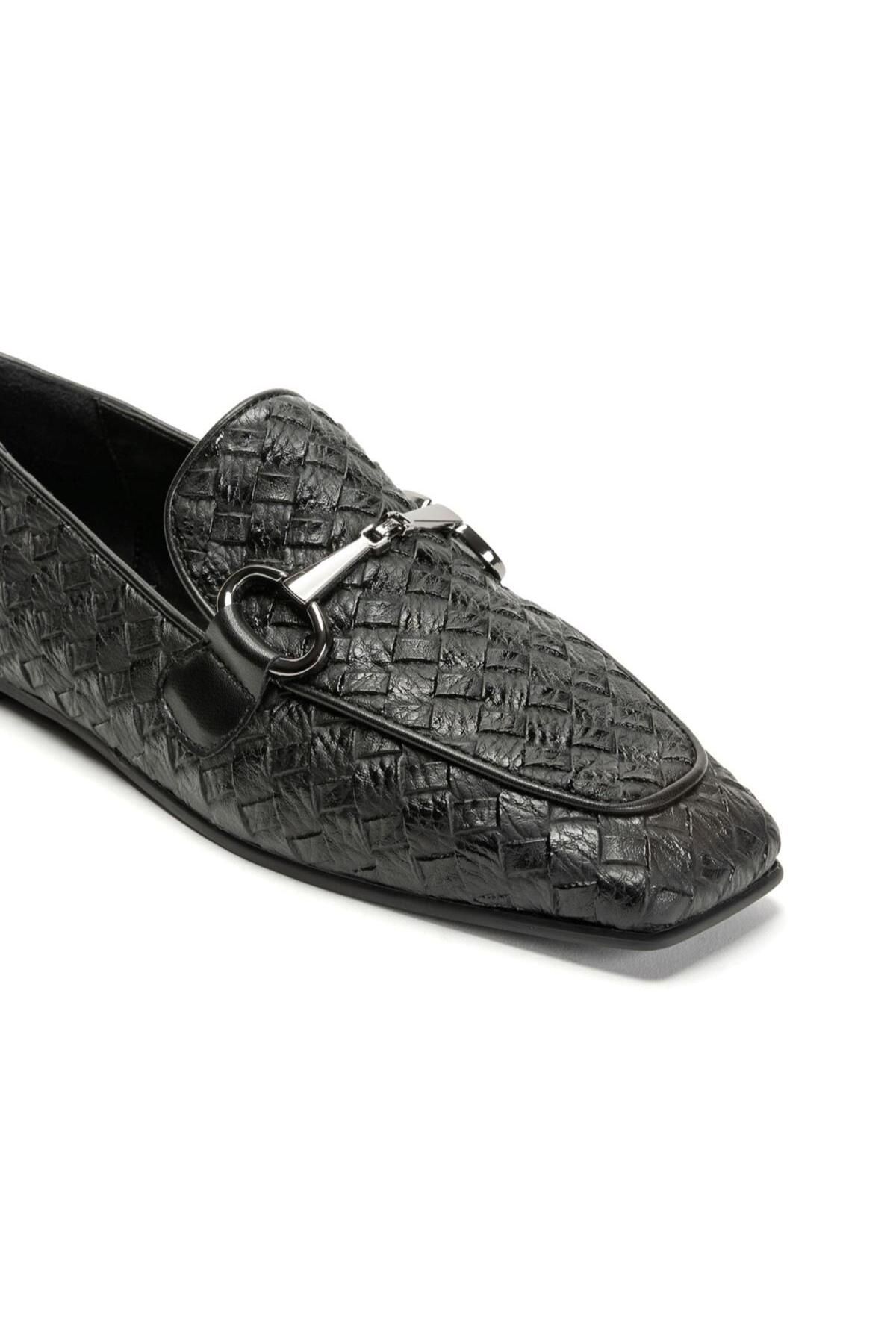 Wicker Toka Detaylı Hasır Kadın Loafer -