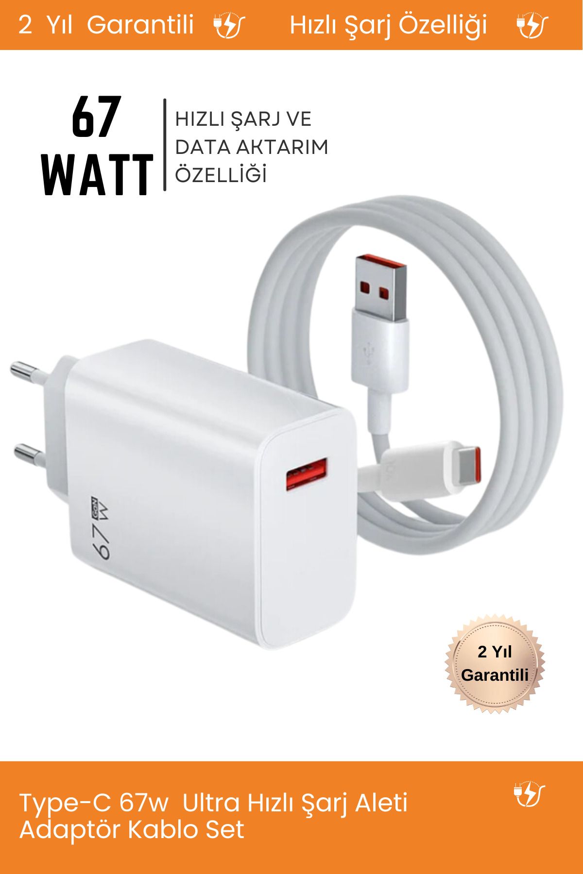 HANGAREX Type-C 67w (Watt)Ultra Hızlı Şarj Al...