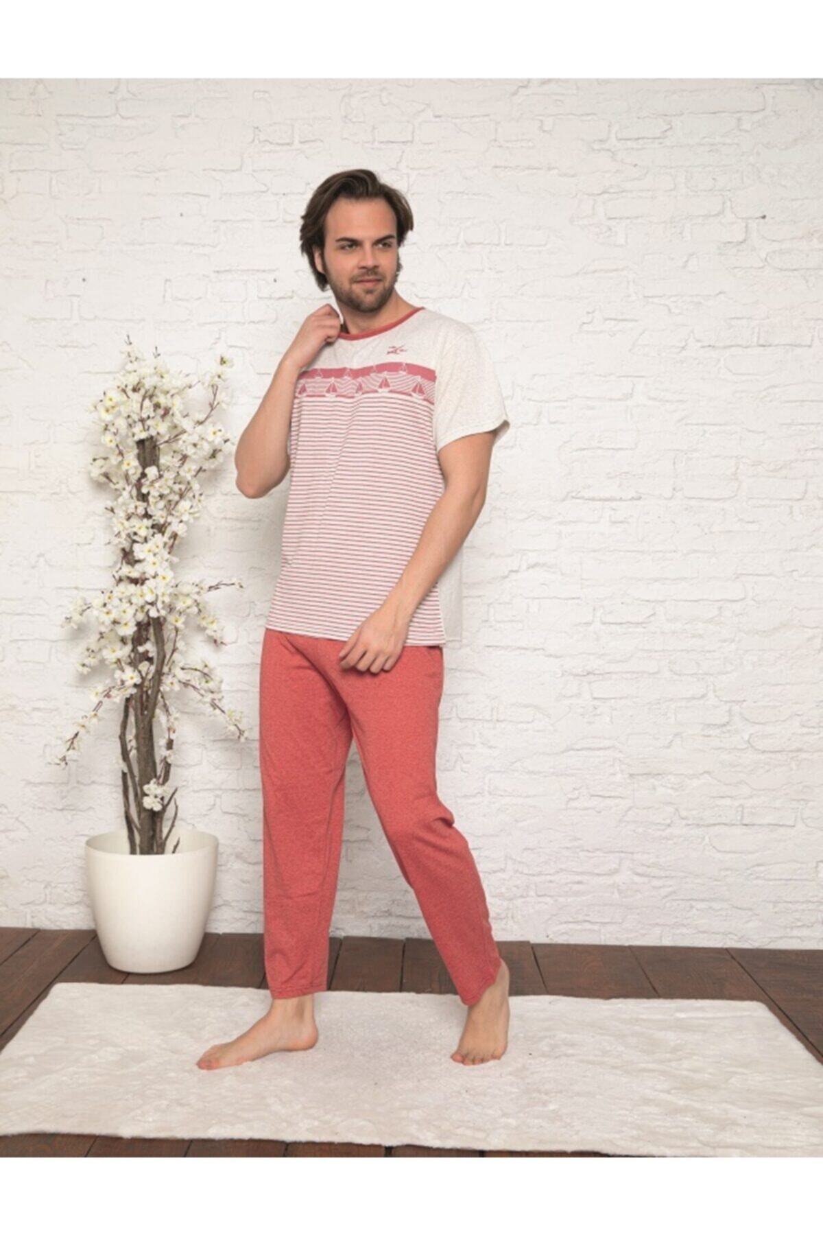 Tutkun Erkek Büyük Beden Pijama Takımı Kırmızı 11420