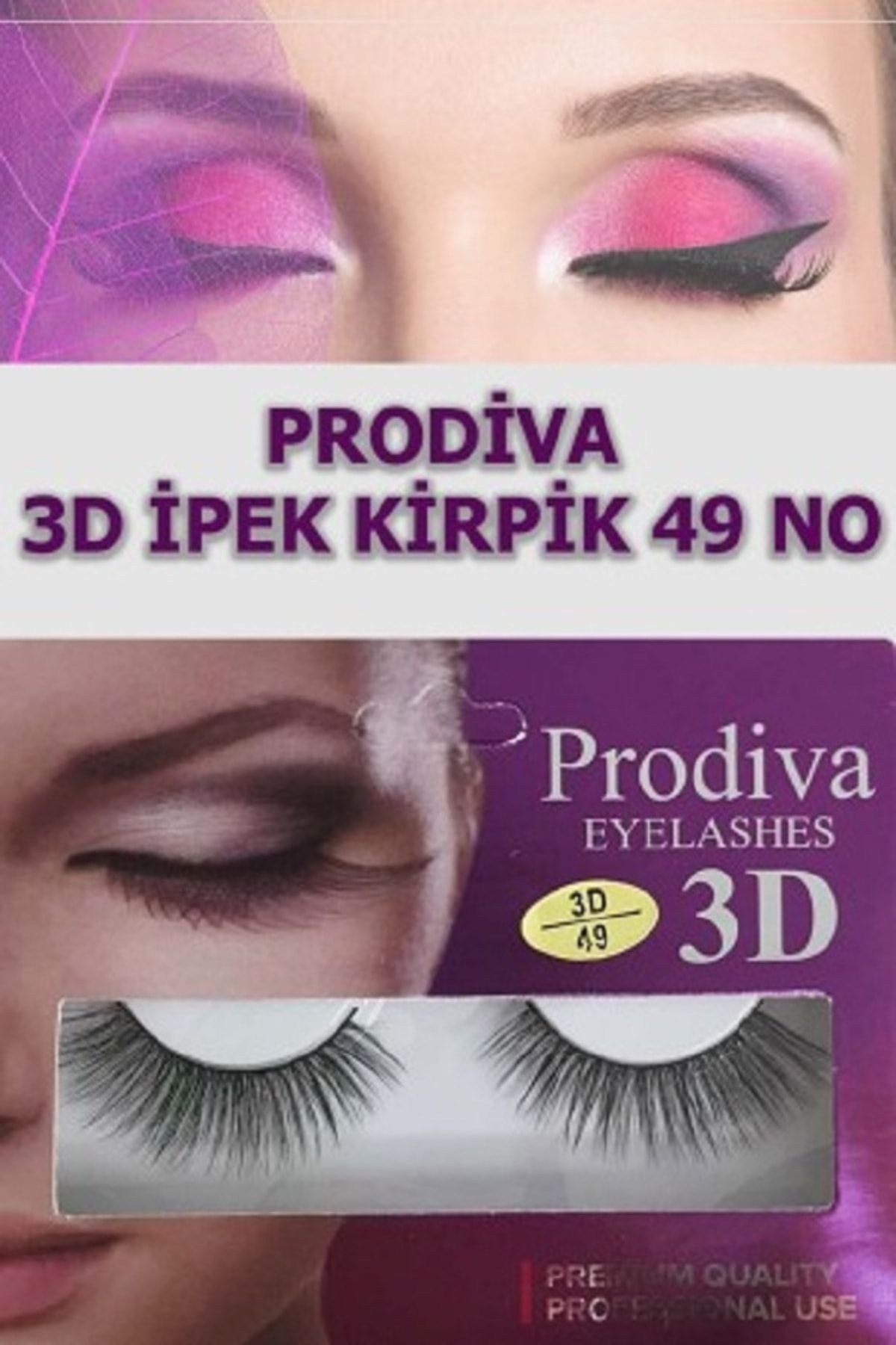 PRODİVA Marka 10’lu 3d Ipek Kirpik 49 No