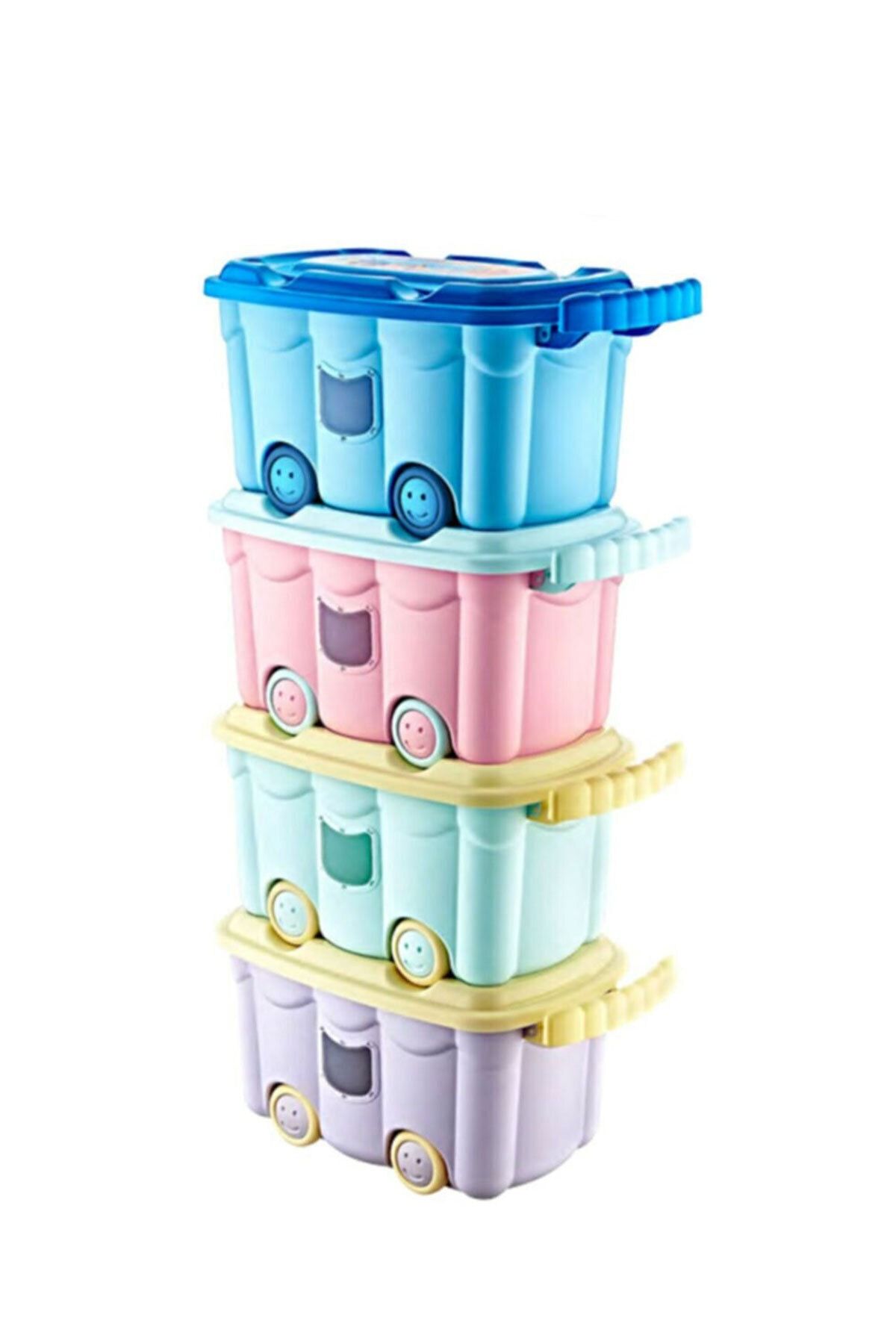 Happy Home Tekerlekli Kapaklı 50 Litre Oyuncak Saklama Kutusu