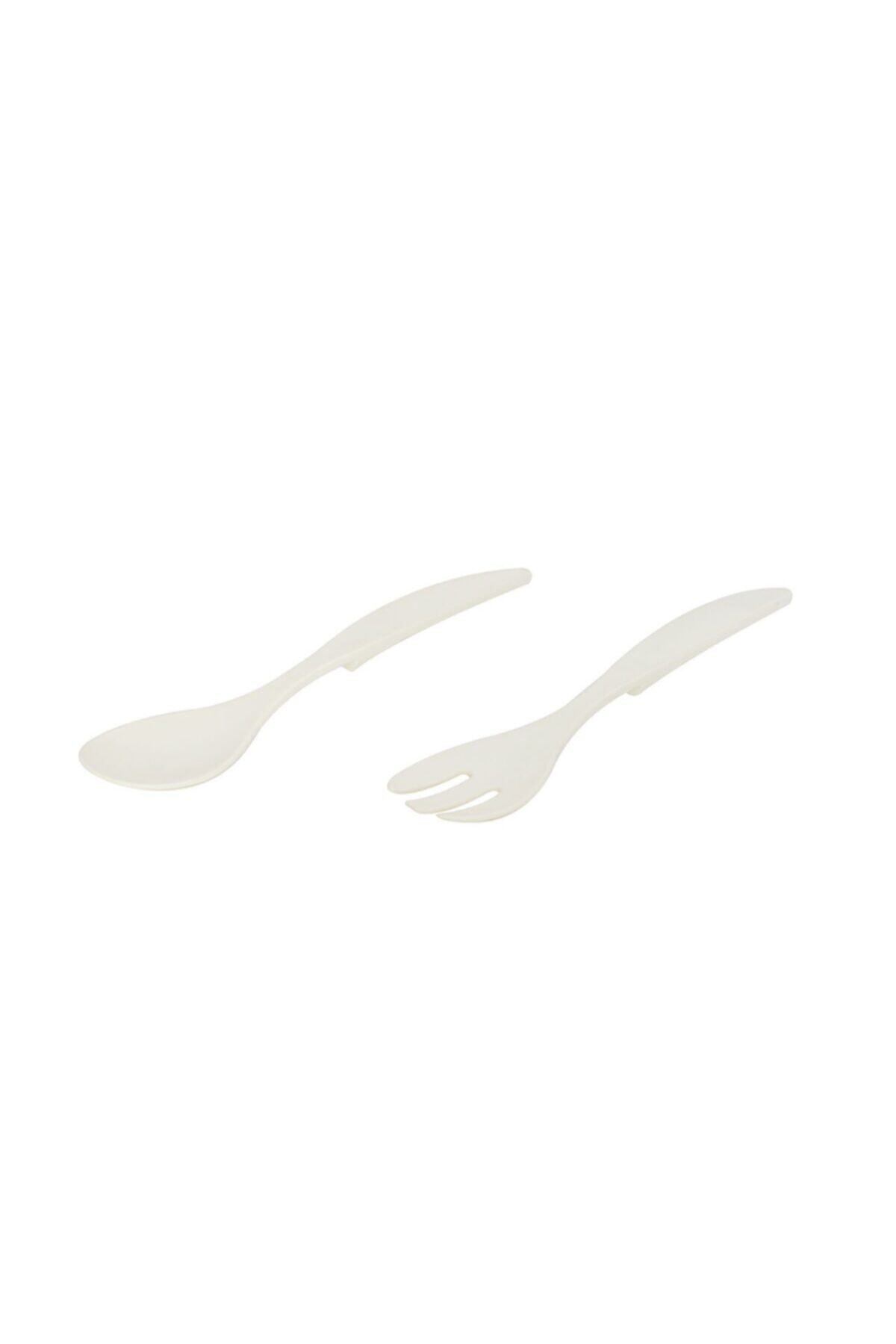 EWs Kitchenwaree 2'li Soft Beyaz Çatal Kaşık Seti