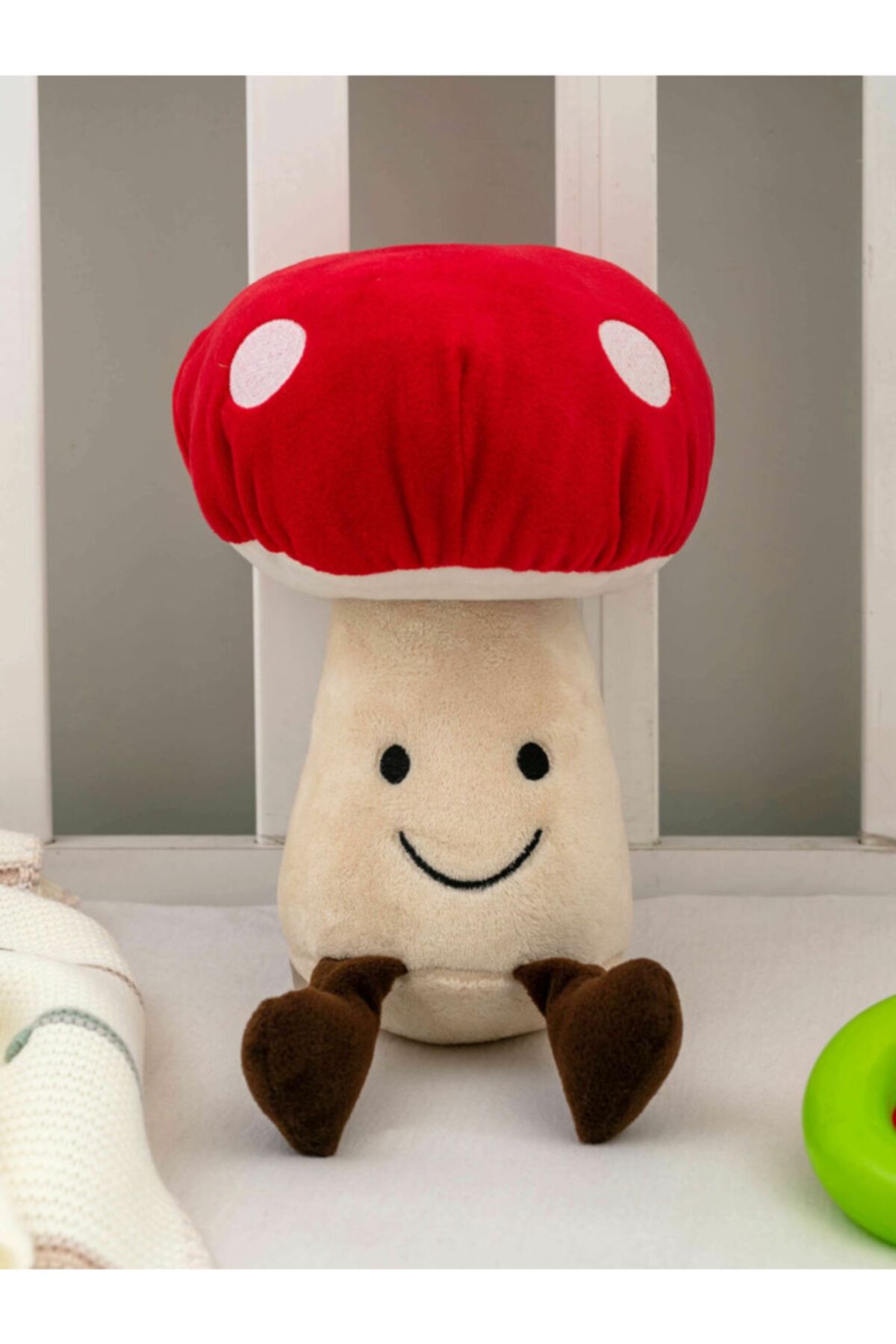 SHIVA Gift&More Nakış Detaylı Dolgulu Bebek Mantar Peluş Kırlent Uyku Ve Oyun Arkadaşı