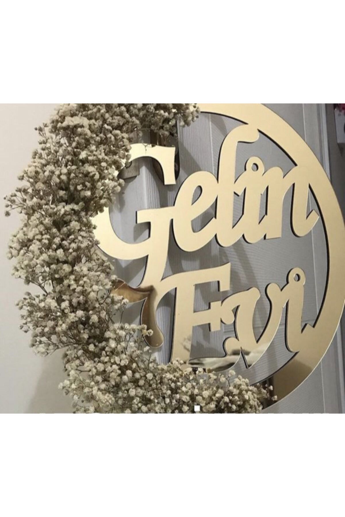 hediyeparki Gelin Evi Gold Pleksi 30 cm Kapı Süsü