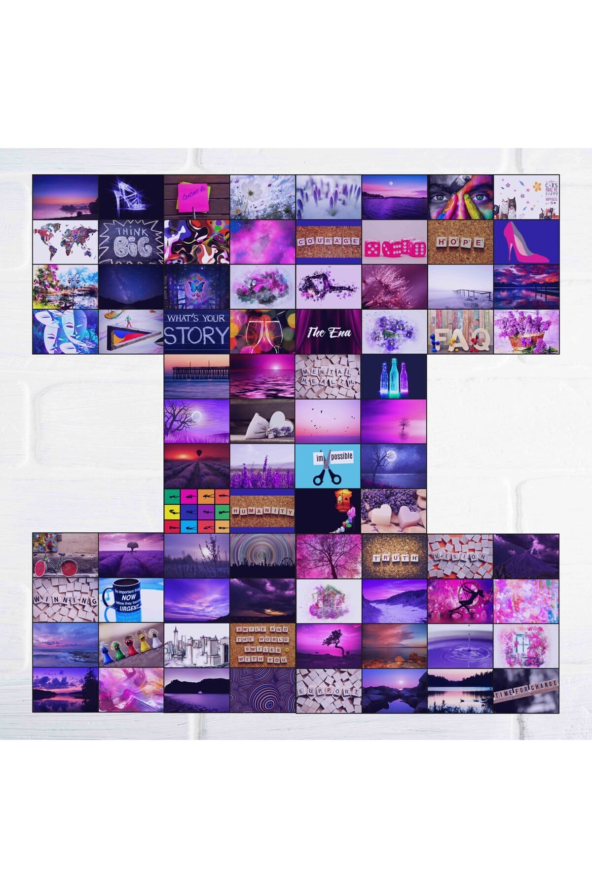 Mybamba Pinterest Aesthetic Mor Duvar Posteri Kolaj 80 Adet 10x15 cm