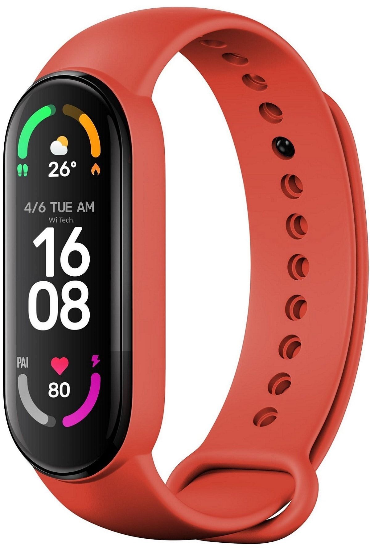 JavaTech M6 Akıllı Bileklik Yeni Nesil Spor Modlu Full Fonksiyon Akıllı Saat M3 M4 M5 Seri Kırmızı