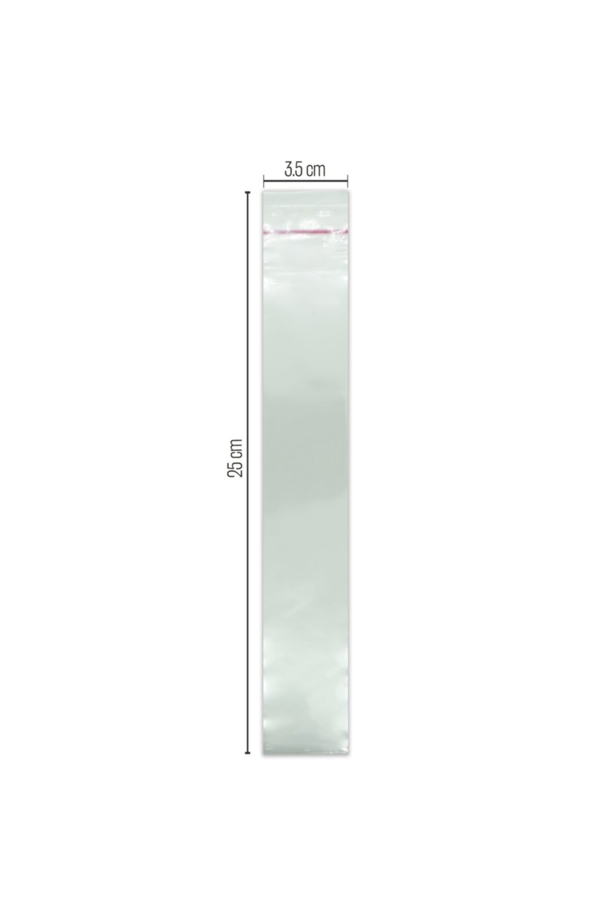 paketlemetezgahı 3.5*25 Bantlı Opp (parlak-şeffaf) Jelatin 1000 Adet
