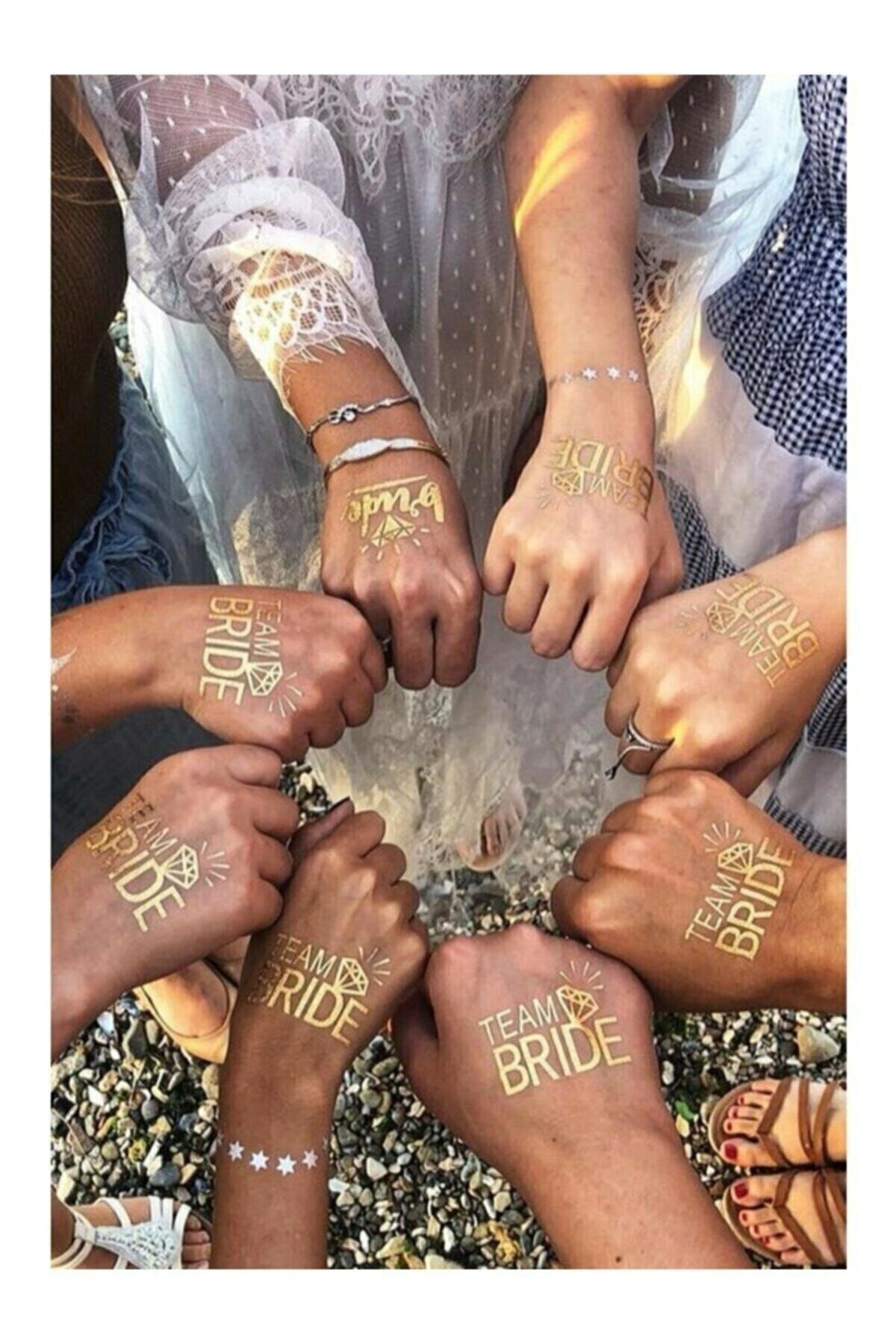 E Elmas Bride Dövmesi + Team Bride Dövme (1+9 Adet)