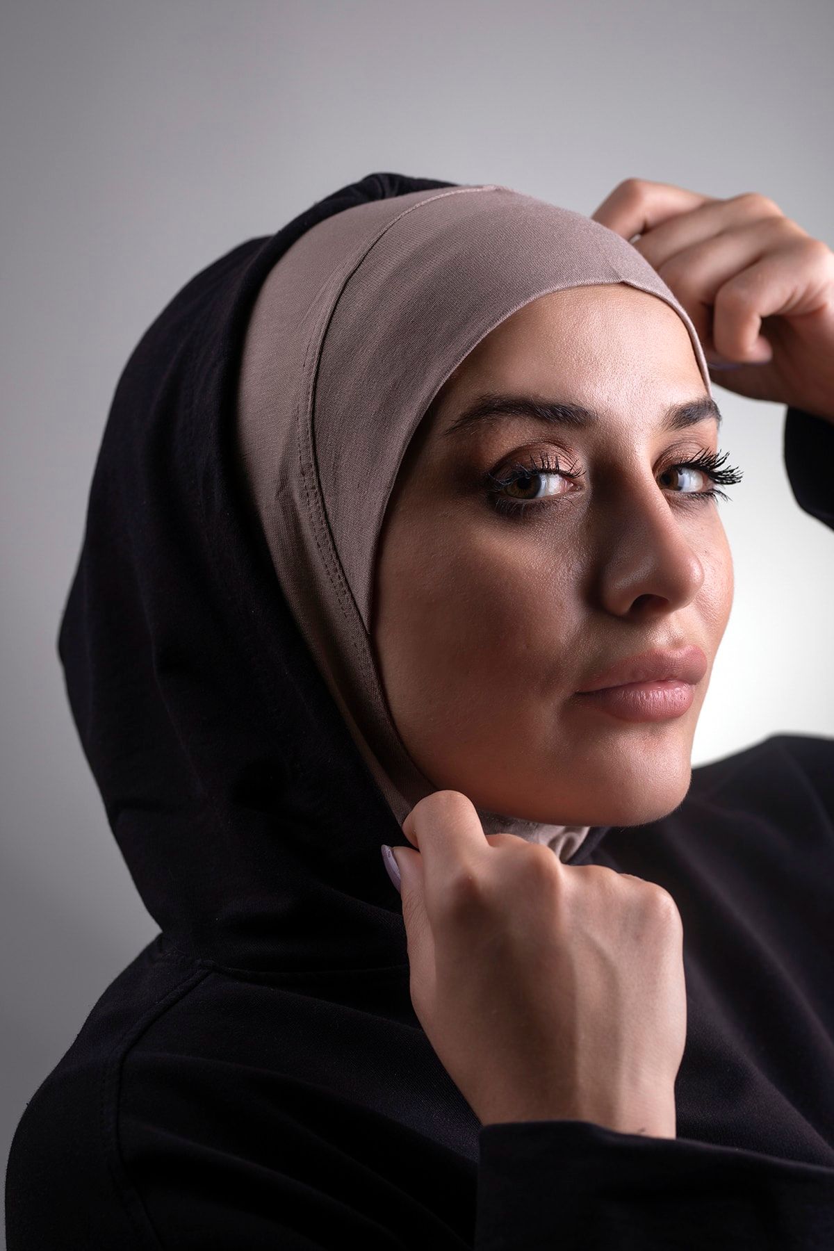HÜRREM BONE Vizon - Pratik Hazır Geçmeli Bone - Sandy Kumaş Hijab Spor - Hürrem 2106