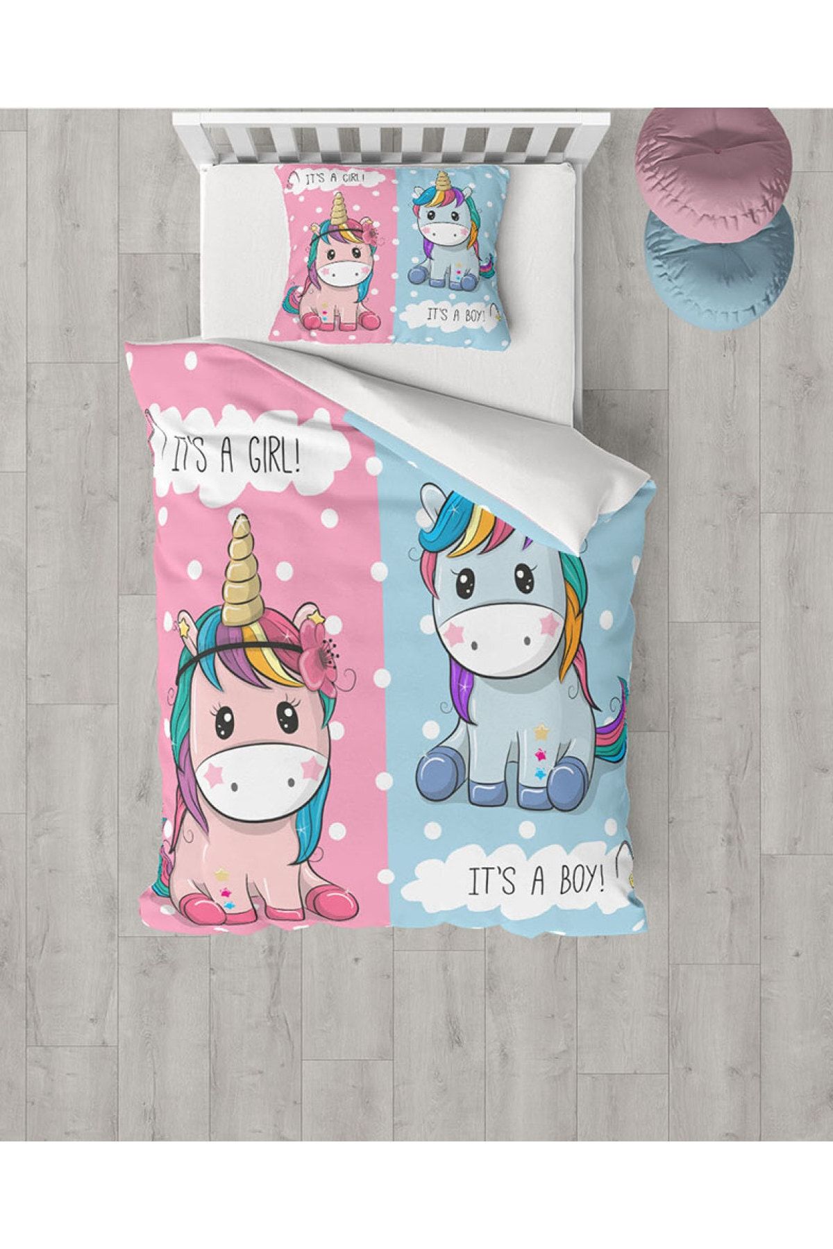 Evperest Unicorn Kız Erkek Yatak Örtüsü